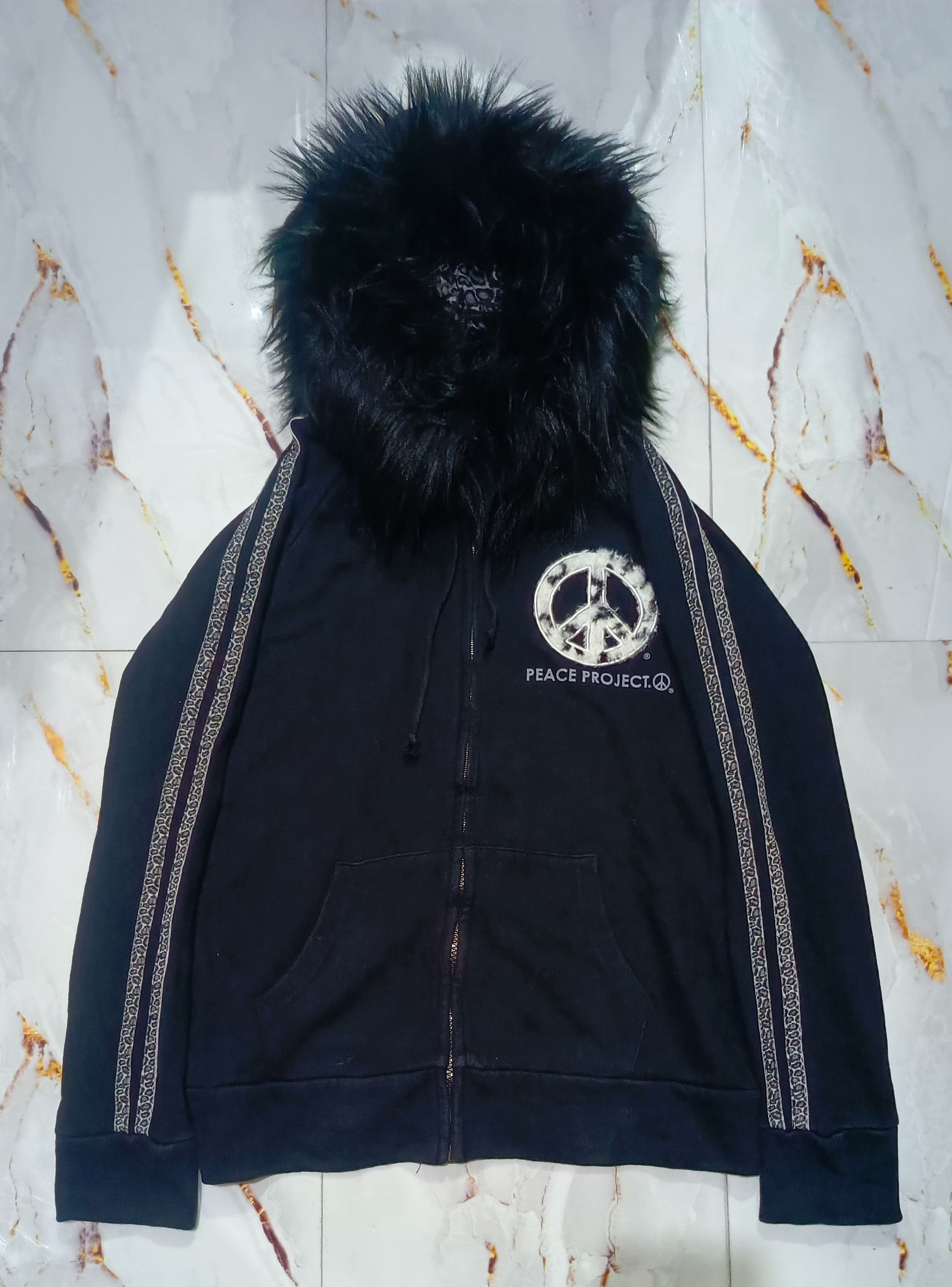 Le Grande Bleu (L.G.B.) black fur hoodie with leopard stripes Lgb Type Size US M / EU 48-50 / 2 - 3 Thumbnail