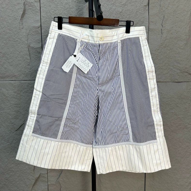 Thom Browne Thom Browne size46 Blue and white striped patchwork shorts Size US 30 / EU 46 - 1 Thumbnail