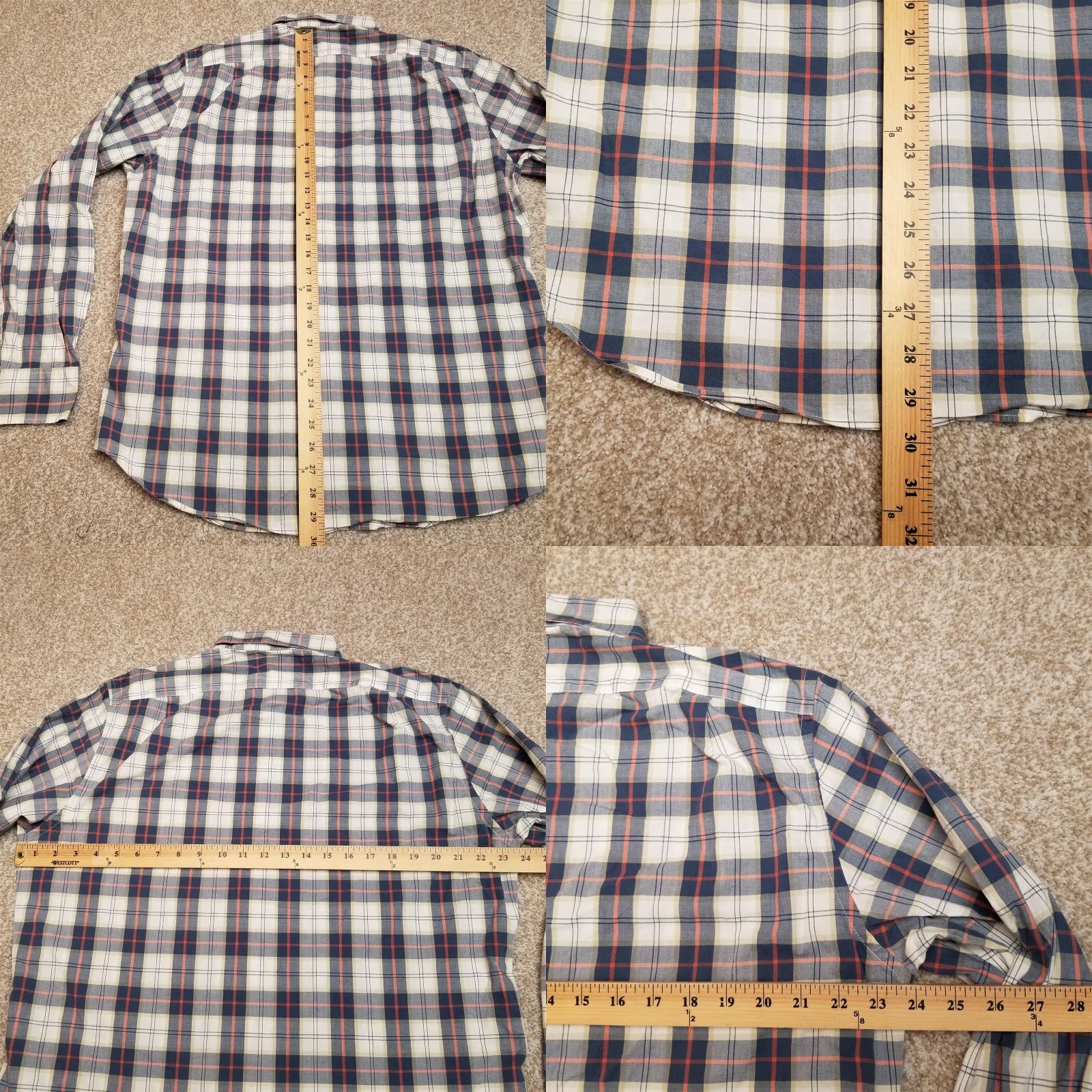 J.Crew J. Crew Shirt Mens Large Blue Check Flex Long Sleeve Cotton Blend Button Casual Size US L / EU 52-54 / 3 - 8 Thumbnail