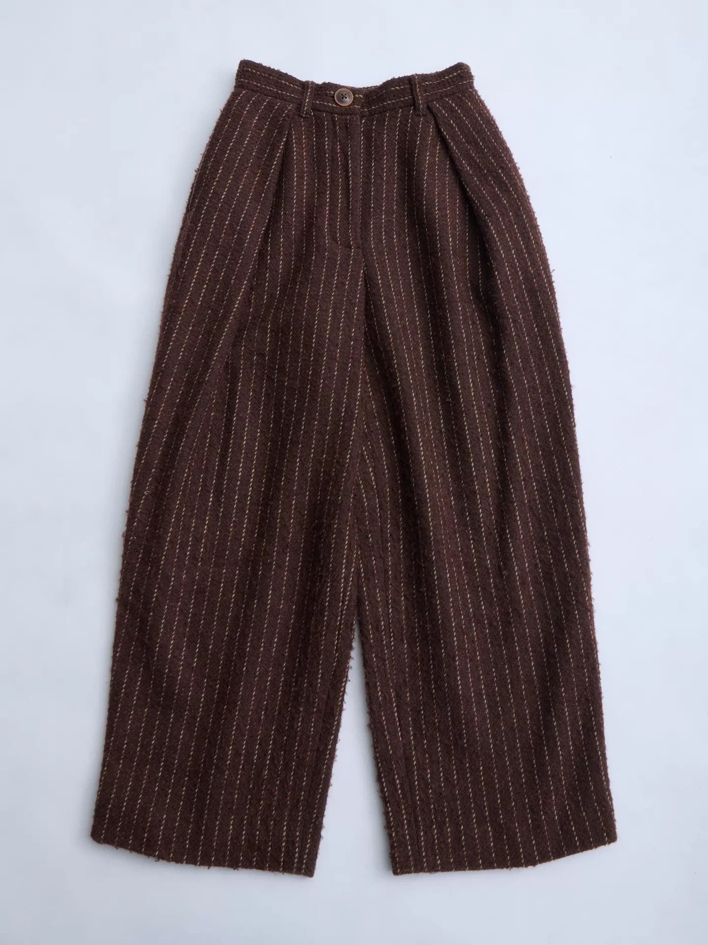 Vivienne Westwood Vivienne Westwood 00s RL Burgundy Wool Stripe Wide-Leg Size 25" / US 0 / IT 36 - 8 Thumbnail