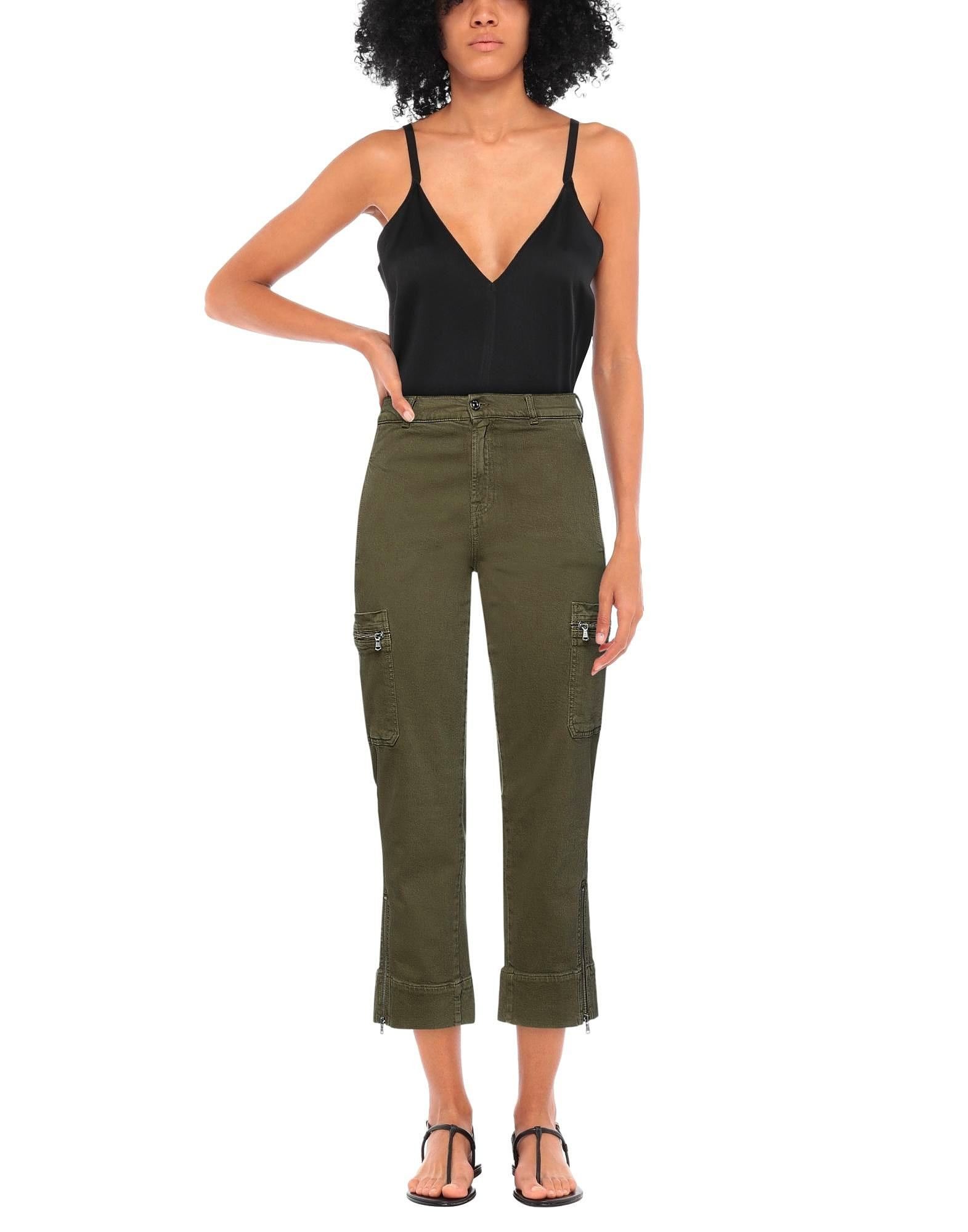 7 For All Mankind 7 For All Mankind Military Green Denim Cargo Pants Women's Size 28" / US 6 / IT 42 - 2 Thumbnail