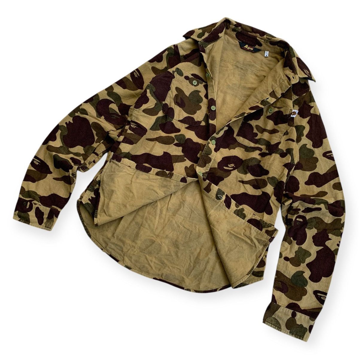Bape A Bathing Ape Camoflage LongShirt Button Up Size US M / EU 48-50 / 2 - 2 Thumbnail