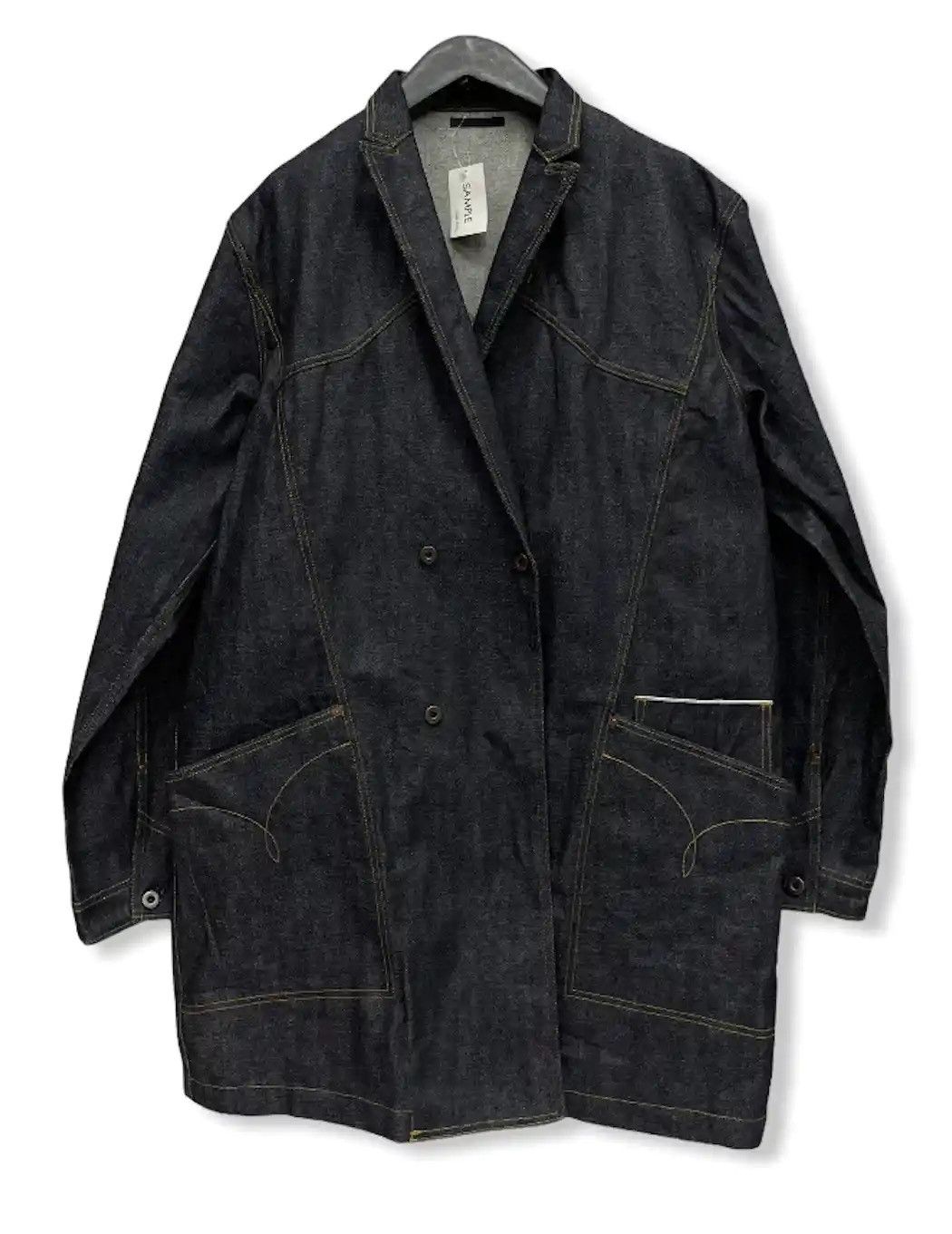 Johnbull × Sample Industries JOHNBULL Selvedge Double Breasted Denim Indigo Sample Jacket Size US L / EU 52-54 / 3 - 1 Thumbnail
