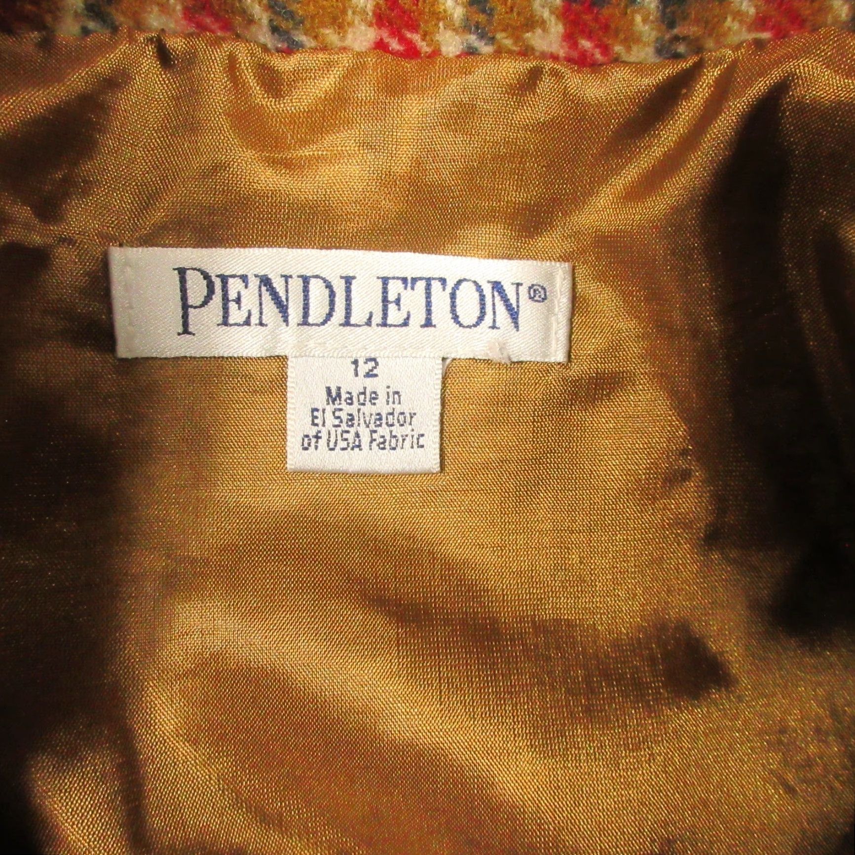 Pendleton VINTAGE Pendleton Wool Blazer Womens 12 Lined Three Button Front Red Brown Plaid Large Size XL / US 12-14 / IT 48-50 - 3 Thumbnail
