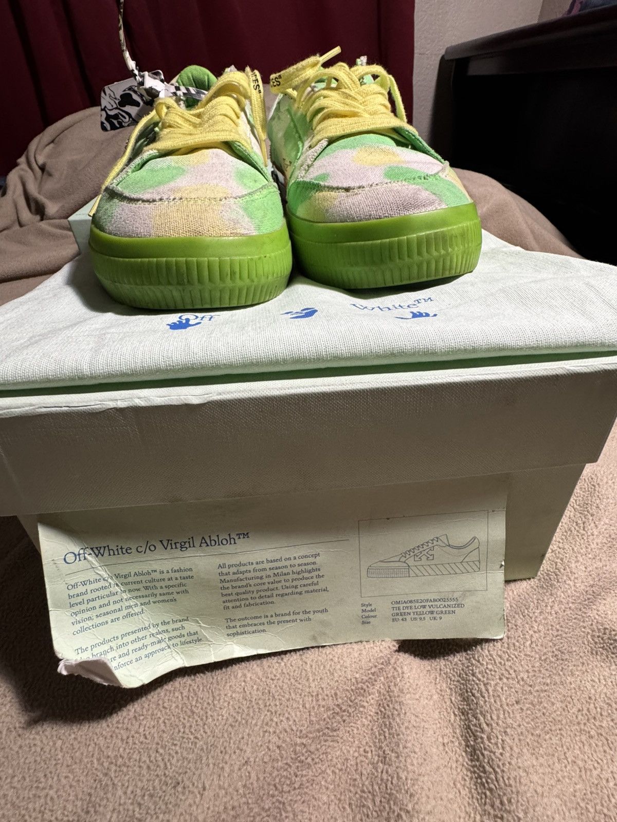 Off-White Off-White Vulcanized tie dye green and yellow Size US 10 / EU 43 - 5 Thumbnail