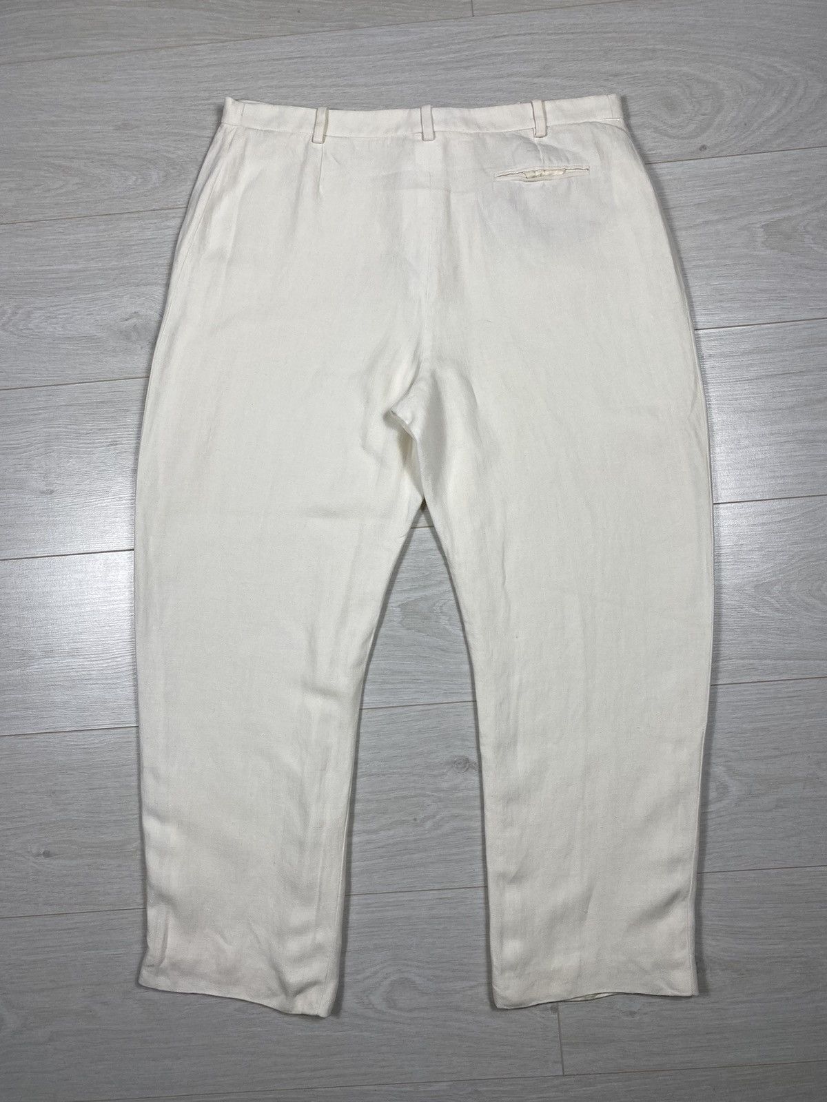 Hermes × Maison Margiela × Vintage Hermes Paris by Margiela Unisex Pants Straight 90s Linen Size US 34 / EU 50 - 15 Thumbnail