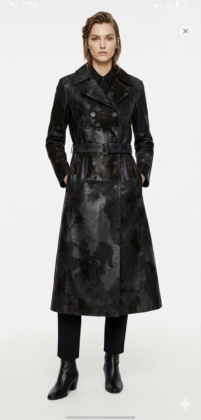 Neil Barrett Double-Breasted Leather Coat - Made in Italy