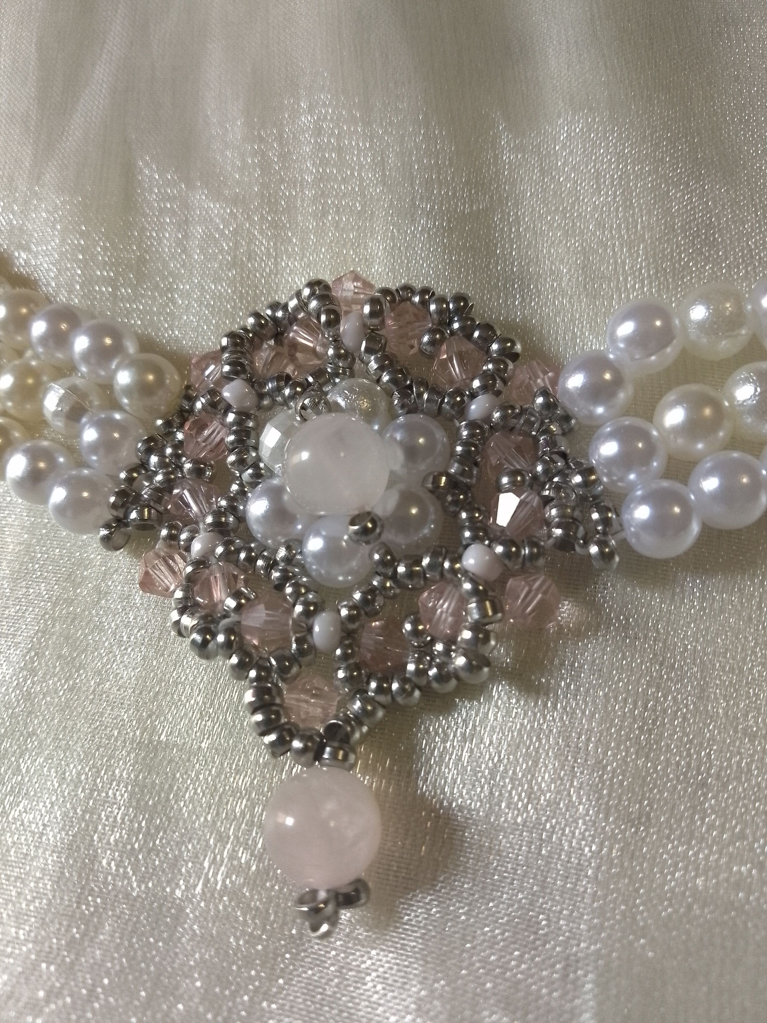 Other Pearls Choker Rose quartz Victorian Vintage style Size ONE SIZE - 6 Thumbnail