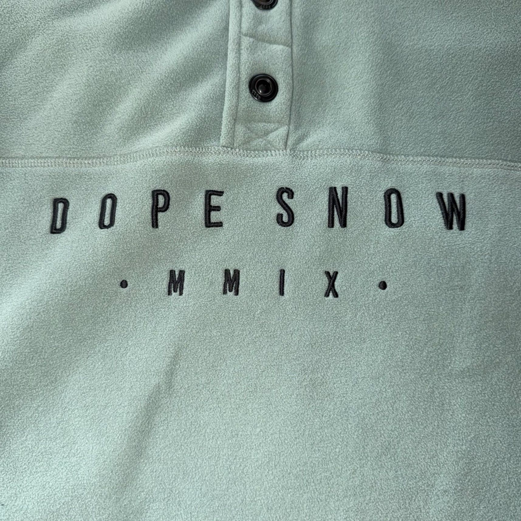 Vintage DOPE Dope Snow Comfy Fleece Pullover Jacket 1/2 Button Green M Women Long Sleeve Lightweight Collared Snap Vintage No? Size M / US 6-8 / IT 42-44 - 2 Thumbnail