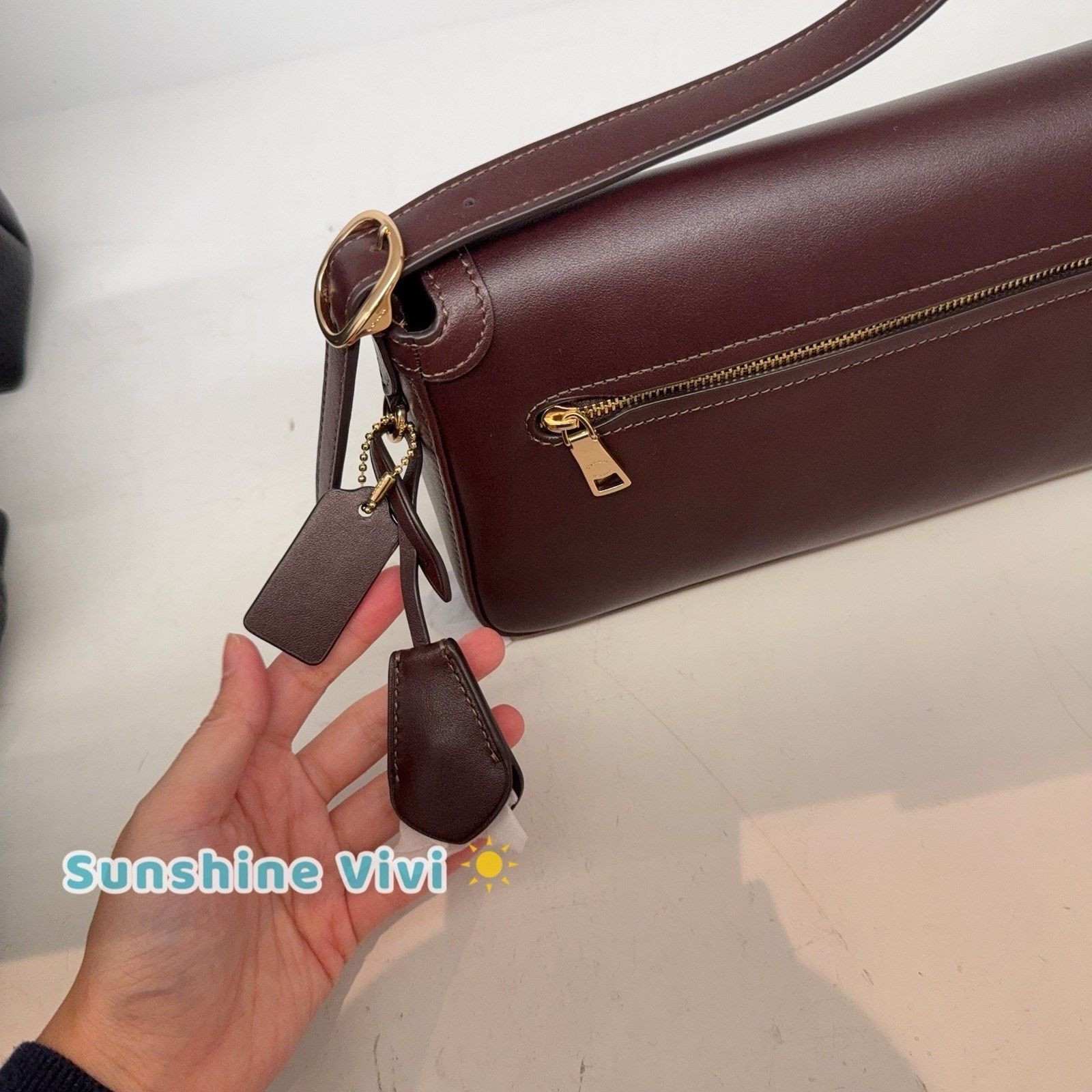 Coach NWT Coach Etta Small Flap Shoulder Bag CCV63 Maroon Size ONE SIZE - 4 Thumbnail