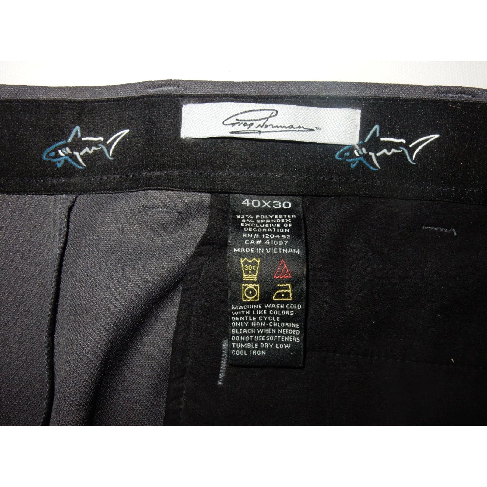 Vintage Greg Norman Men's Pants Size 40x30 Gray Chino Flat Front Polyester Men Size US 40 / EU 56 - 4 Thumbnail