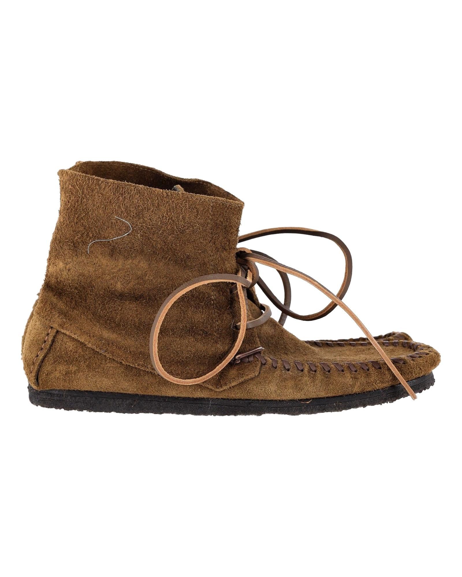 image of Khaki Green Suede Moccasin Ankle Boots By Isabel Marant Etoile in Green/Khaki, Women's (Size 7)