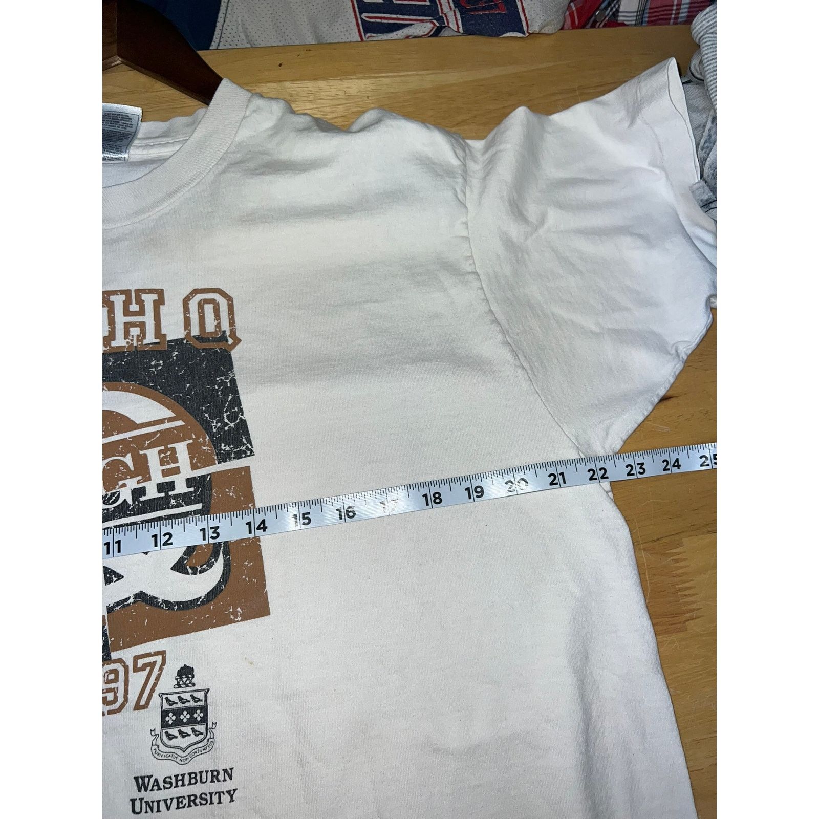 Fruit Of The Loom Vintage High Q Shirt 1997 Washburn University White Tee 90s Size US XL / EU 56 / 4 - 8 Thumbnail