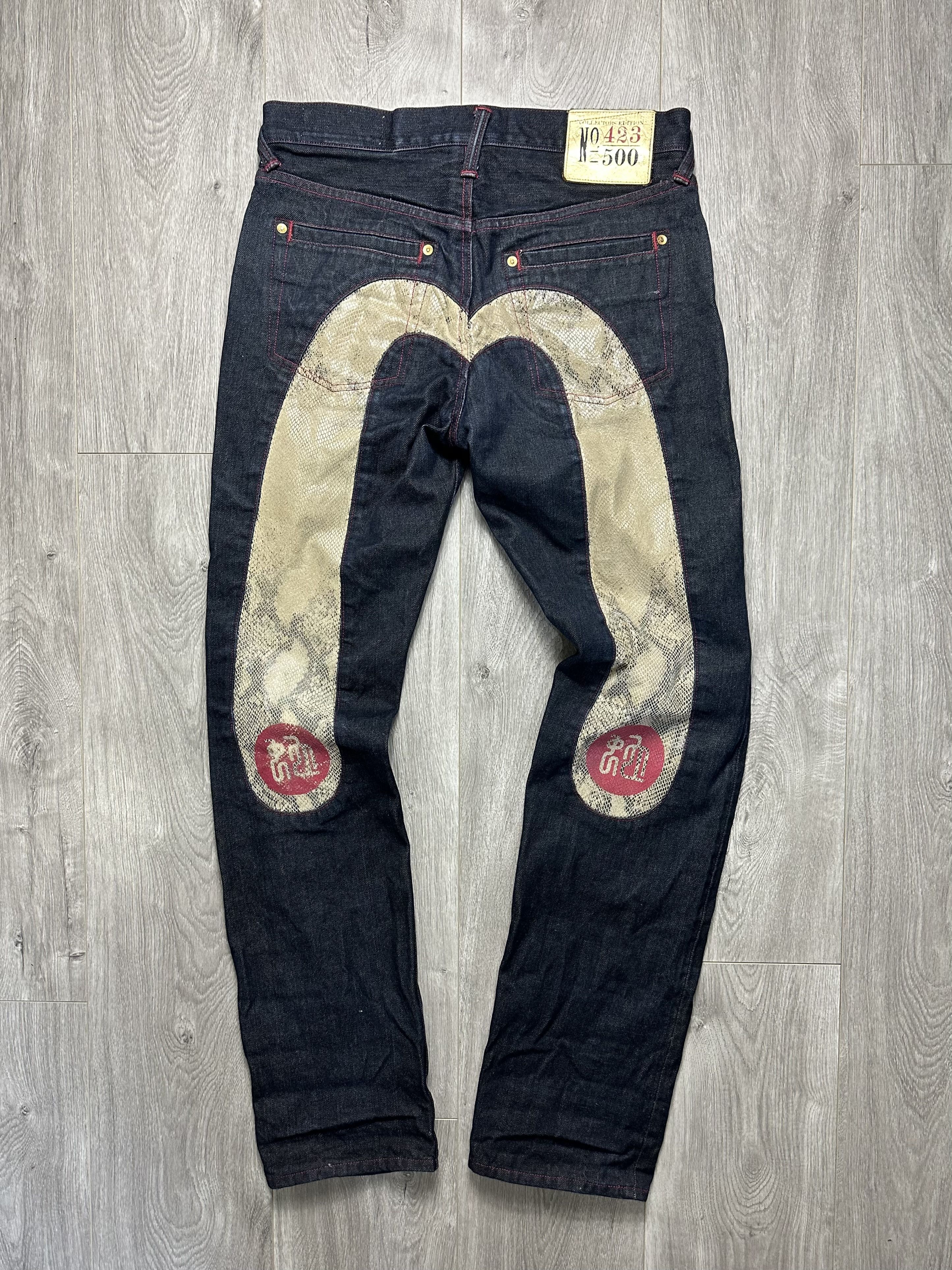 image of Vintage Evisu Year Of The Snake Collectors Edition Denim Jeans in Blue, Men's (Size 30)