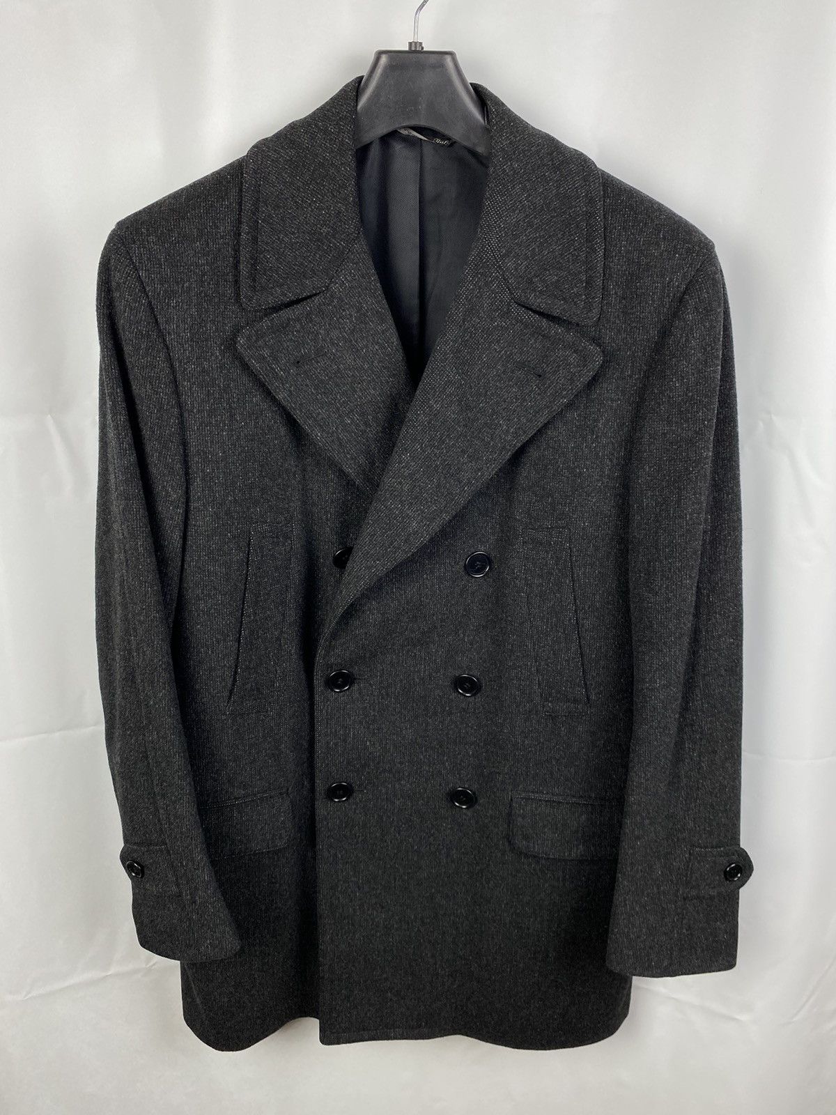image of Canali Men Coat Wool-Cashmere Size 48 in Grey