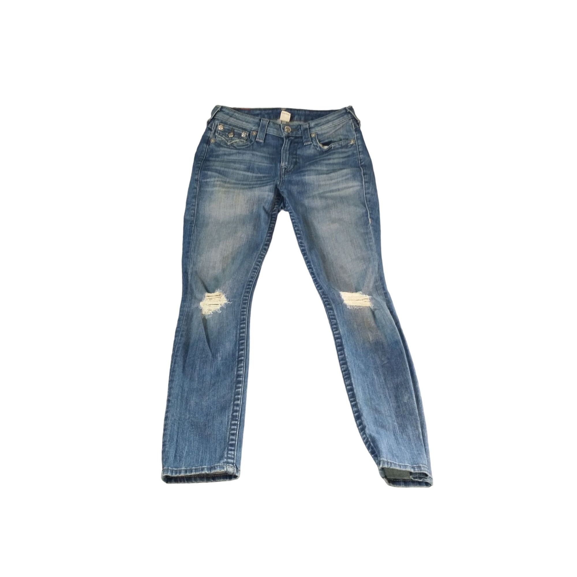 True Religion True Religion Skinny Jeans Women Sz 28 Blue Denim Straight D Size 28" / US 6 / IT 42 - 1 Thumbnail