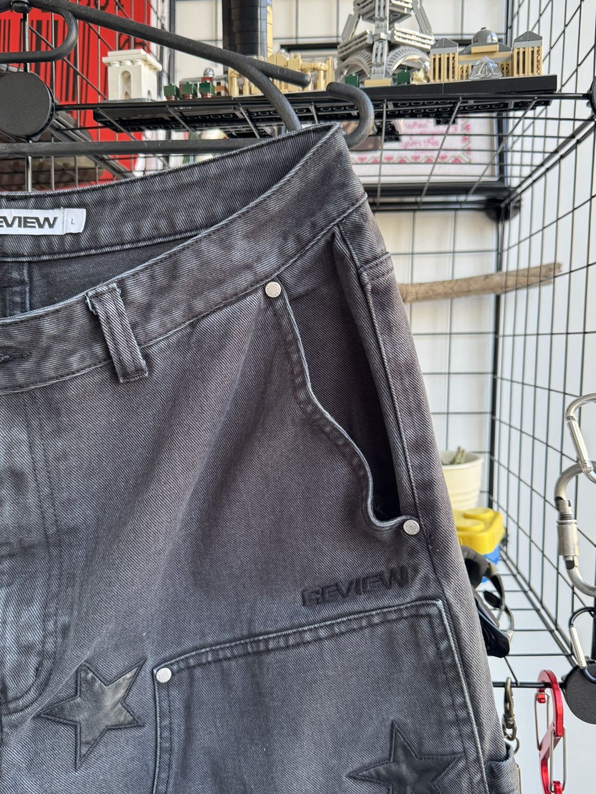 Review Baggy Double Knees Chrome Hearts Style Star Pants