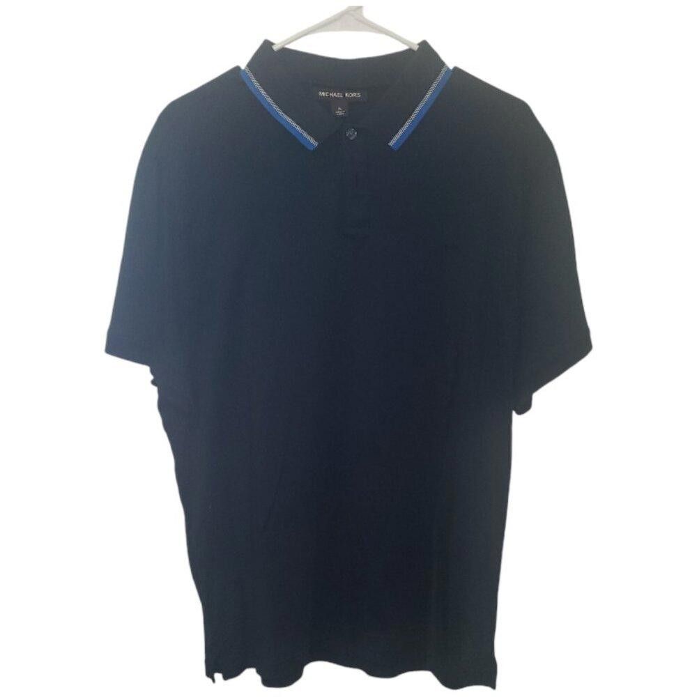 Michael Kors CT1864 Michael Kors Men's Navy Polo Shirt XL Size US XL / EU 56 / 4 - 2 Thumbnail