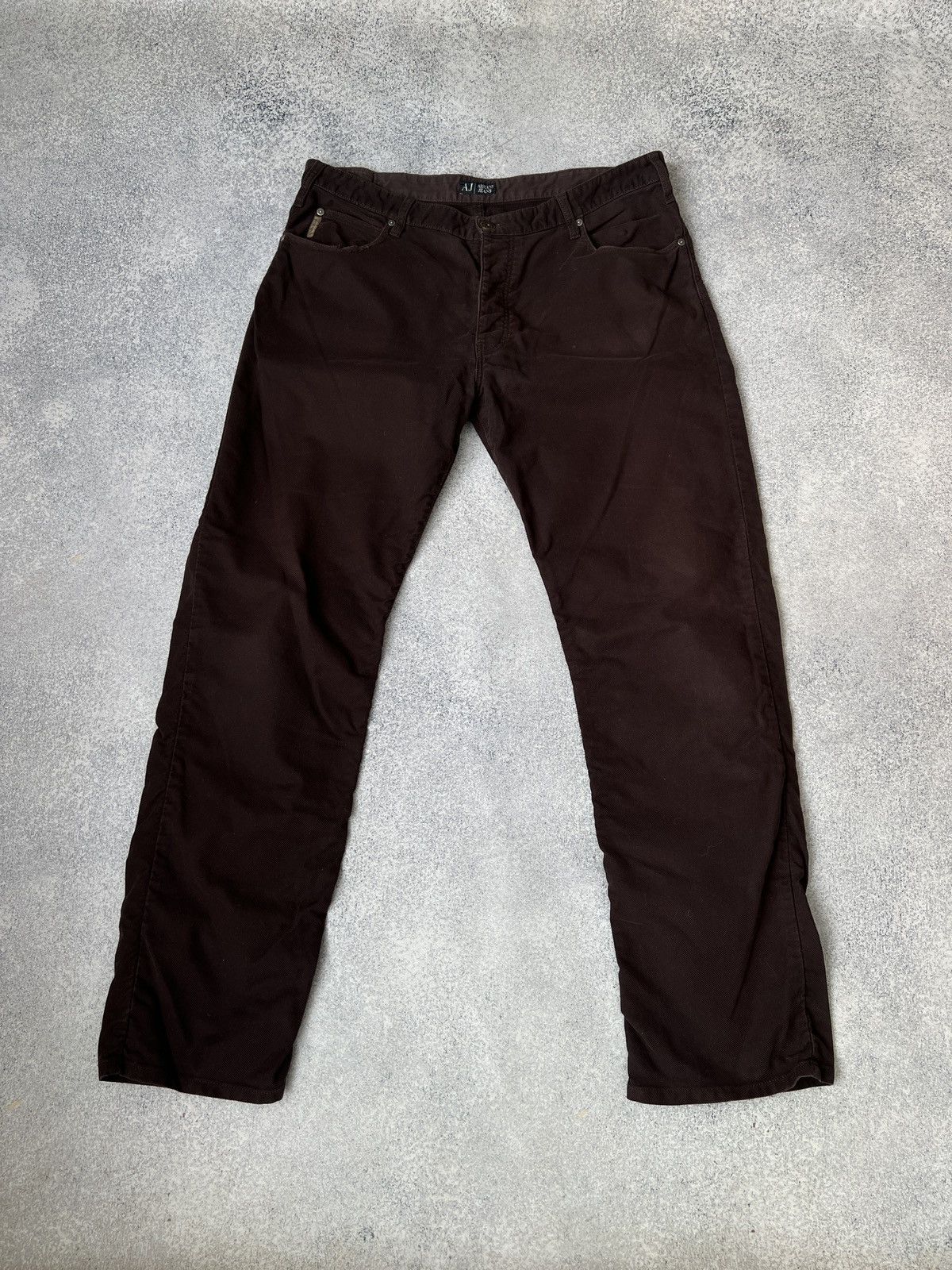 Armani × Vintage Vintage Armani Jeans Brown Streetwear Pants Size US 35 - 4 Thumbnail