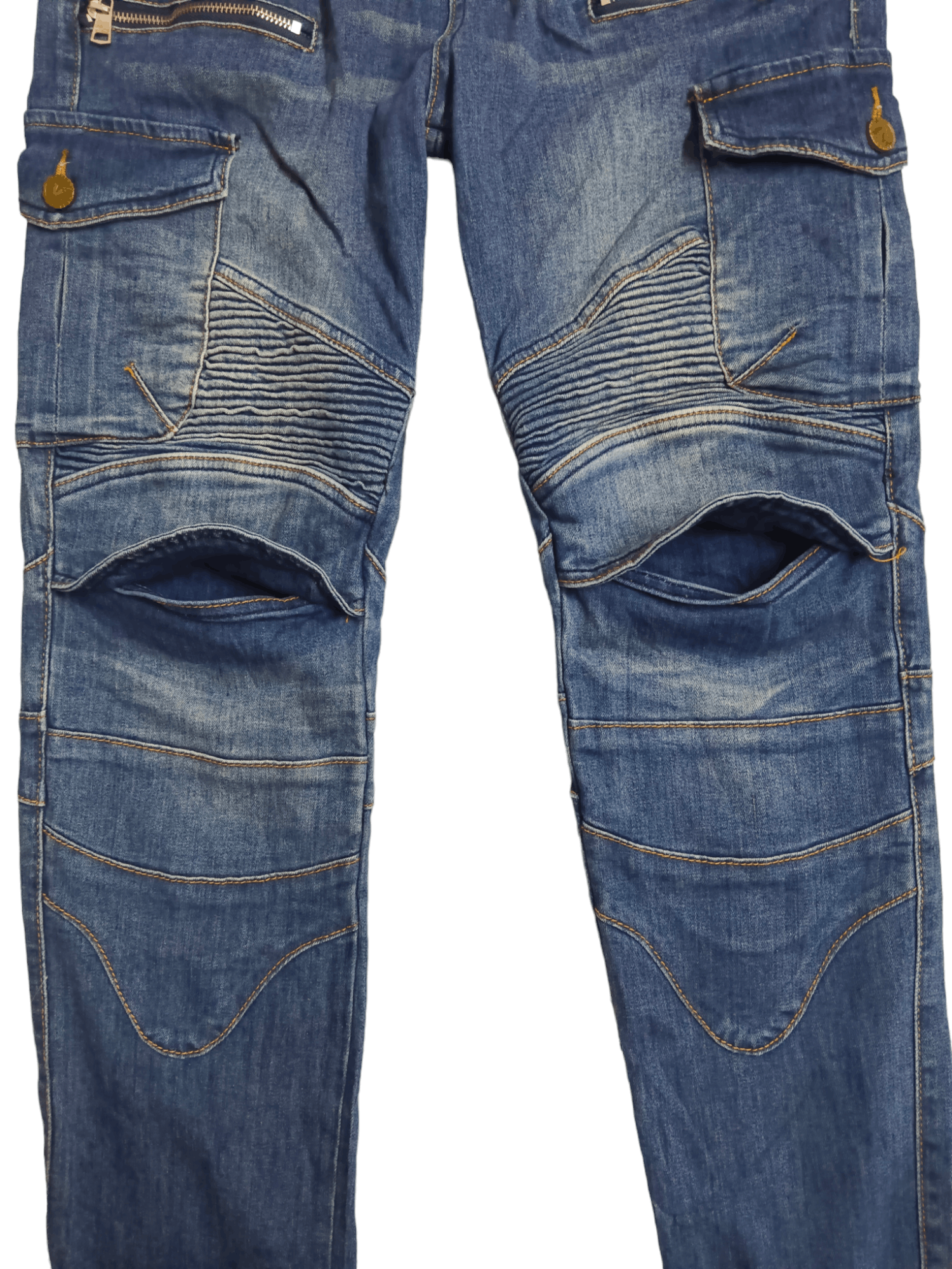 Japanese Brand VOLERO Balmain Inspired Multi Pocket Biker Denim Size US 30 / EU 46 - 3 Thumbnail