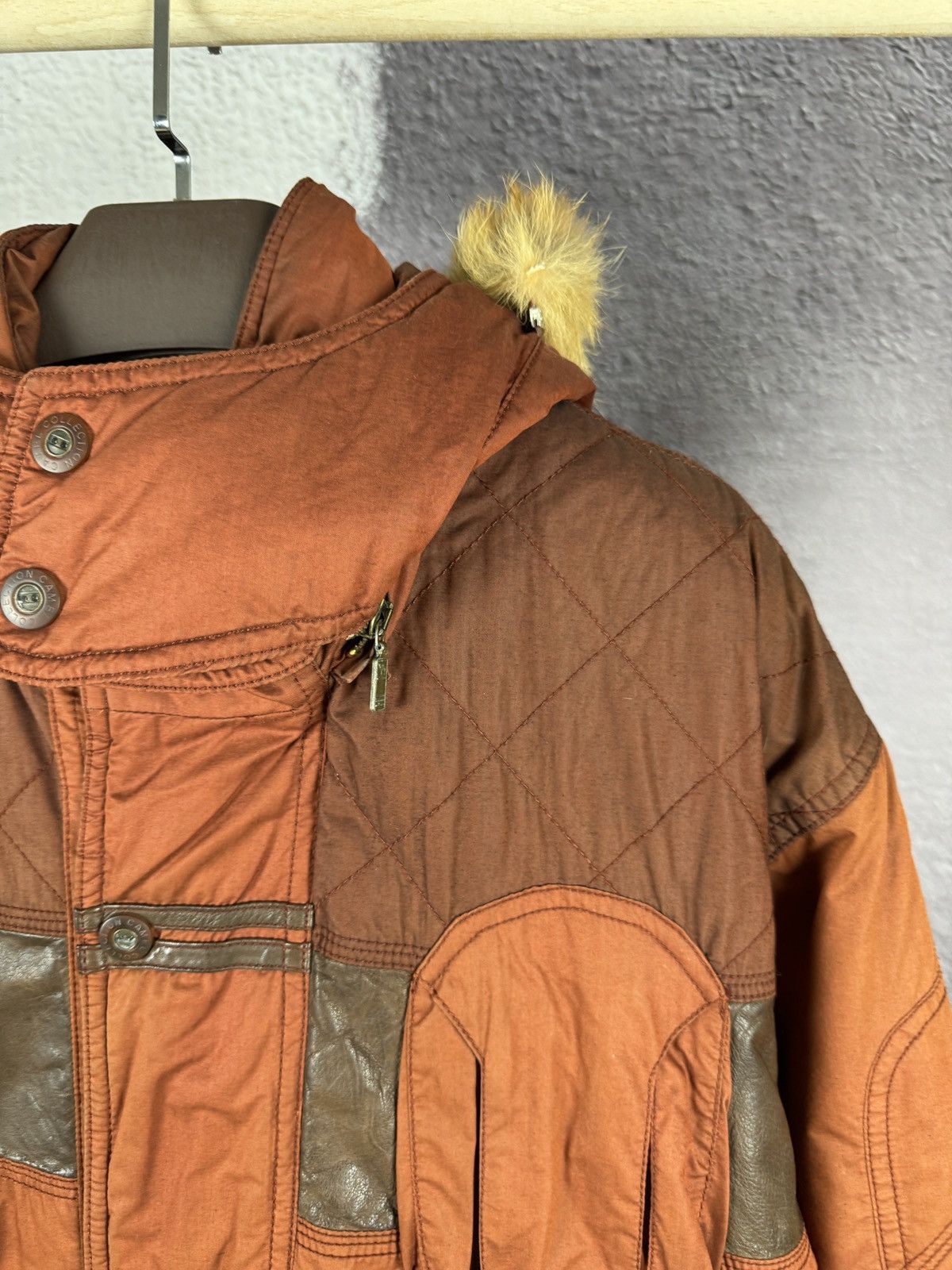 Camel Camel Collection vintage brick cotton leather winter jacket Size US L / EU 52-54 / 3 - 5 Thumbnail