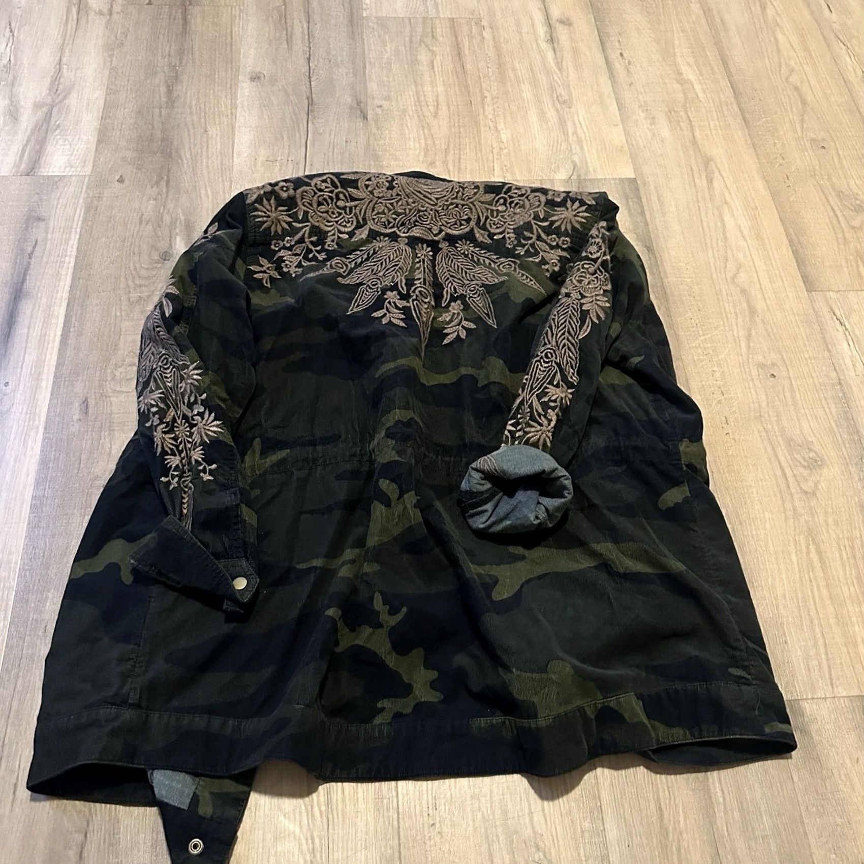 Johnny Was Johnny Was MILOQUI Embroidery Tunic Jacket Womens Large Green Corduroy Shirt Size L / US 10 / IT 46 - 3 Thumbnail