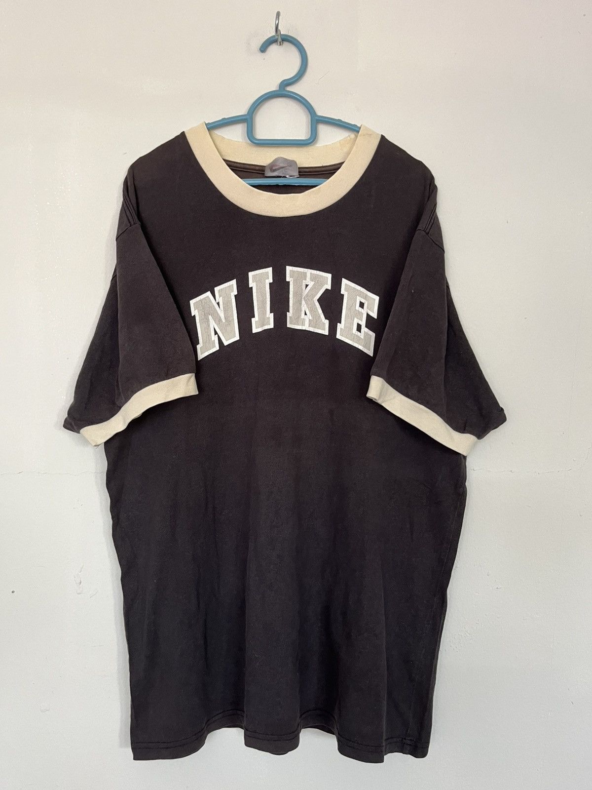 Nike 🔥Y2K 2000s MILENNIUM NIKE Ringer Distressed Size US M / EU 48-50 / 2 - 1 Thumbnail