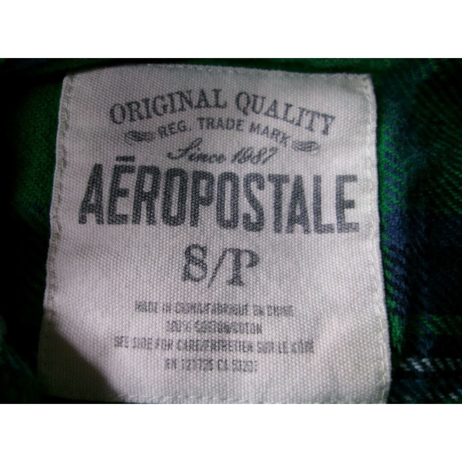 Aeropostale VINTAGE Aeropostale Shirt Men S Green Plaid Cotton Long Sleeve Button-Up w/ Pockets 90s Mens Size US S / EU 44-46 / 1 - 6 Thumbnail