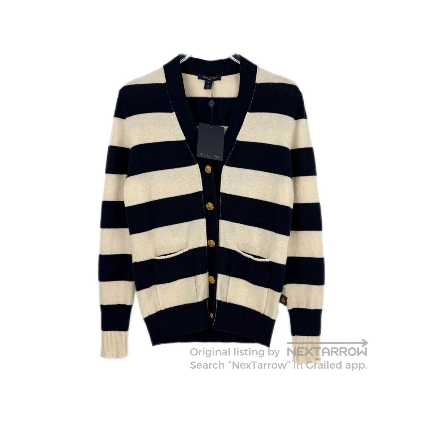 Louis Vuitton Louis Vuitton Blue White Stripe Cashmere Cardigan. Size US M / EU 48-50 / 2 - 1 Thumbnail