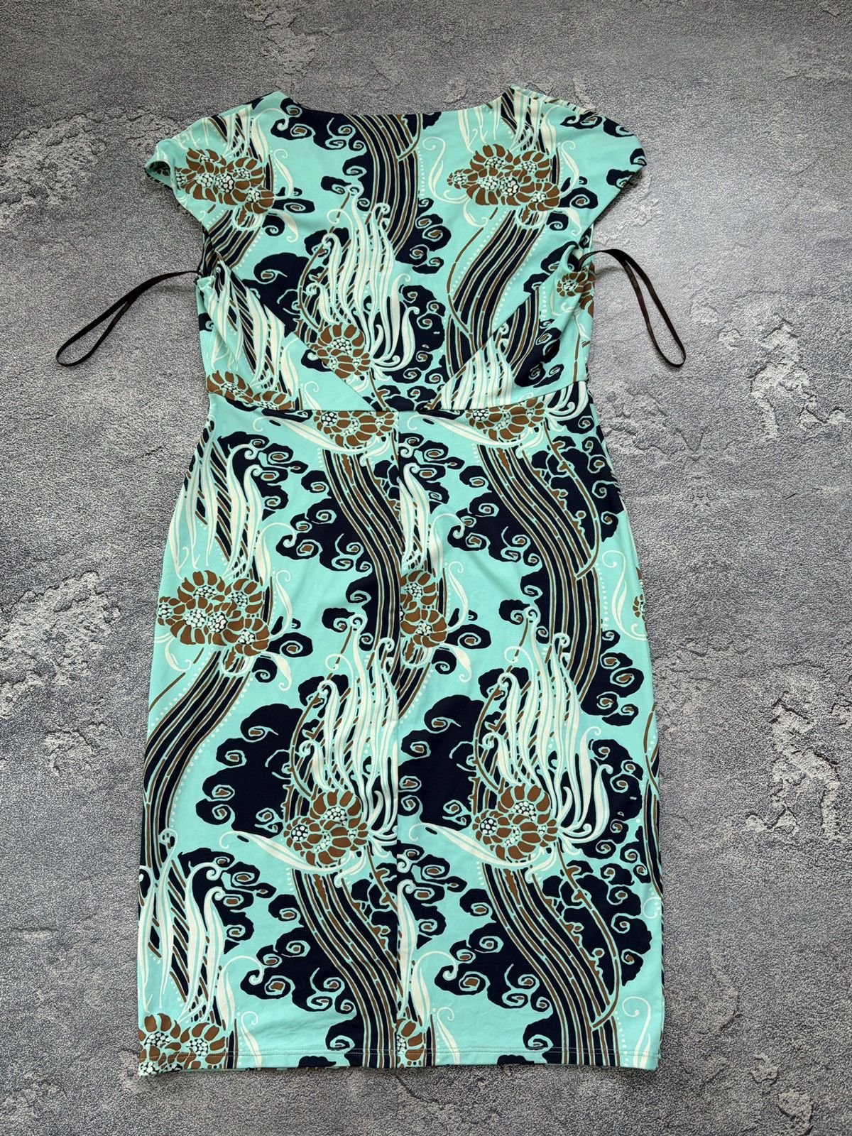 Roberto Cavalli Roberto Cavalli Class Blue Floral Waves Print Sheath Dress Size M / US 6-8 / IT 42-44 - 3 Thumbnail