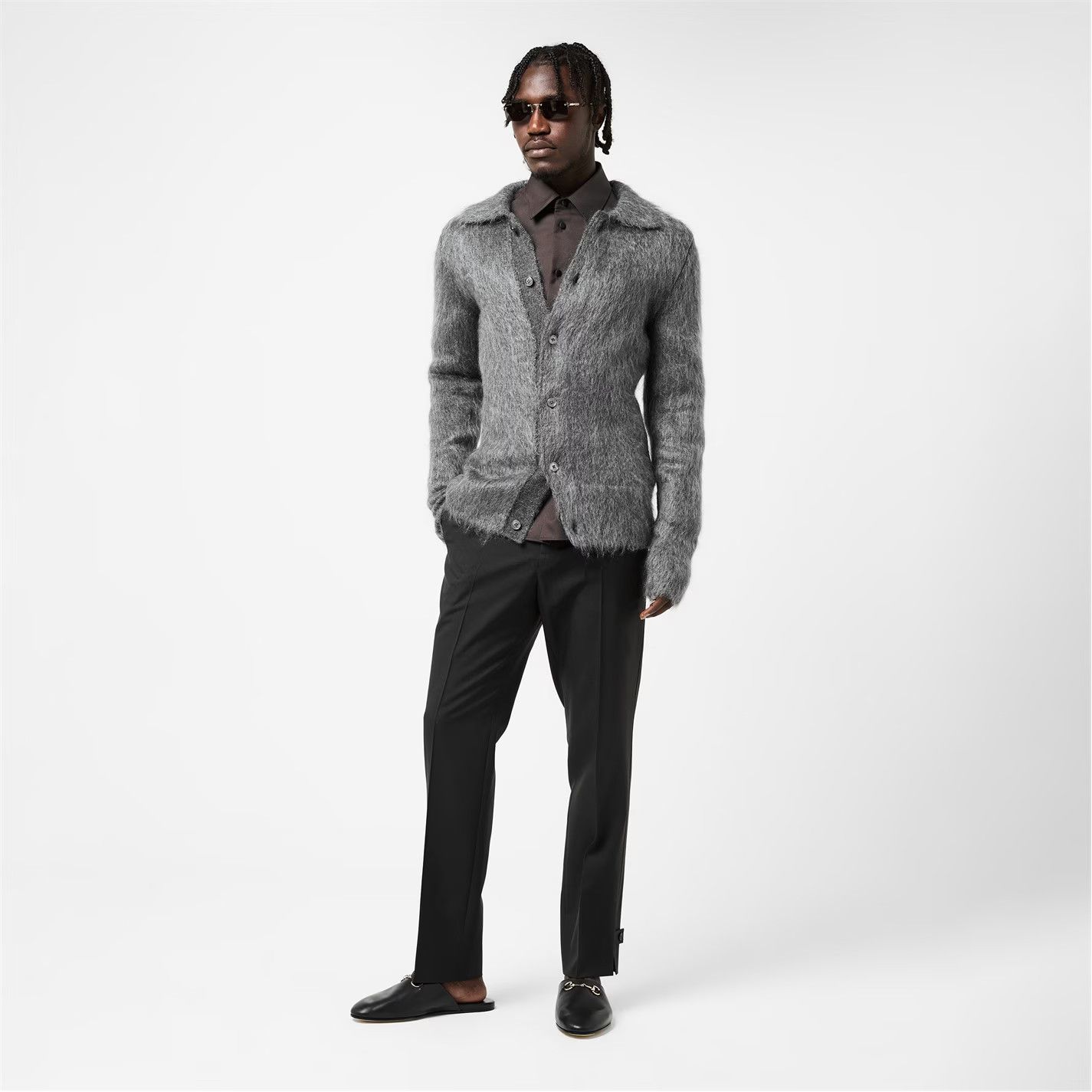 Gucci o1g2r1mq0426 Mohair Jumper in Grey Size US M / EU 48-50 / 2 - 6 Thumbnail