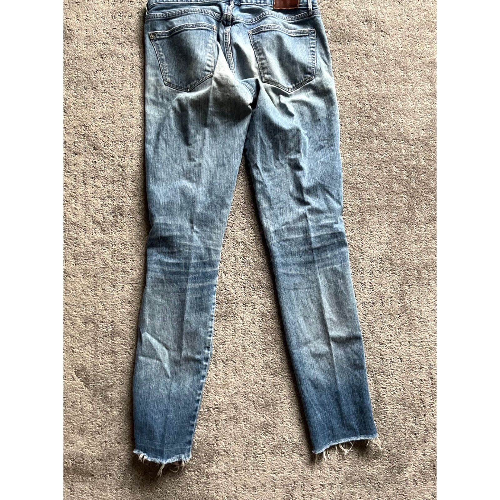 Madewell Madewell Skinny Jeans Womens Size 26 x 29 Low Rise Dark Wash Raw Hem Denim Size 26" / US 2 / IT 38 - 3 Thumbnail