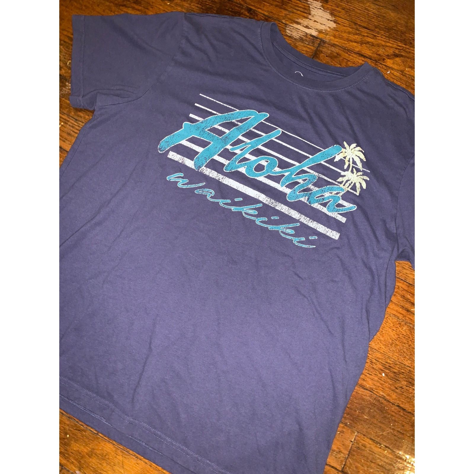 Other Aloha Waikiki Hawaii T Shirt Navy Blue Palm Trees Surf Tee L Size US L / EU 52-54 / 3 - 3 Thumbnail
