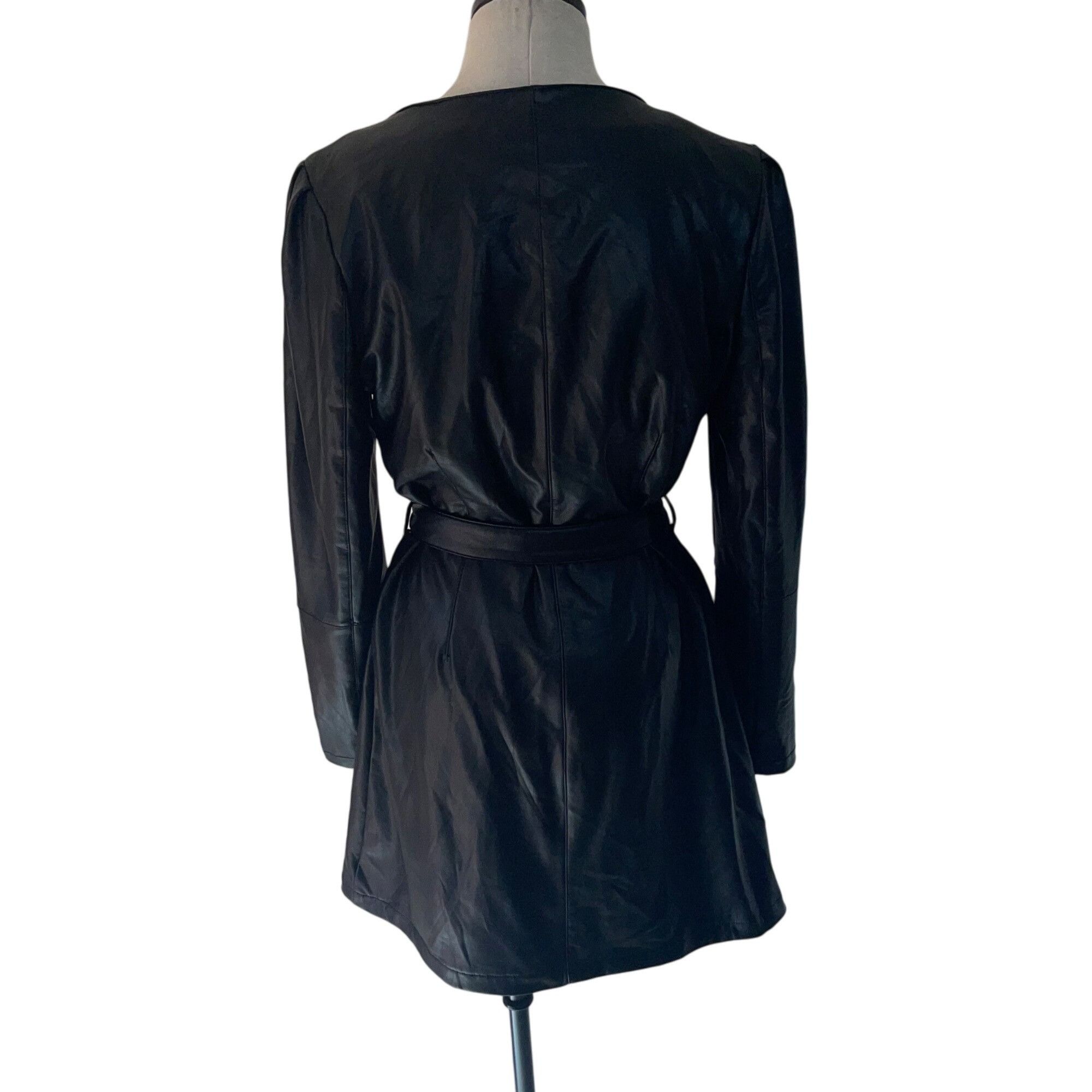 7 For All Mankind Womens Dress Size Large Black Faux Leather