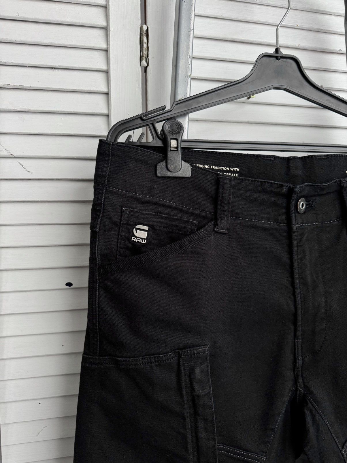 G-Star G-Star RAW 3D Skinny Cargo Black Pants 33x30 Size US 33 - 7 Thumbnail