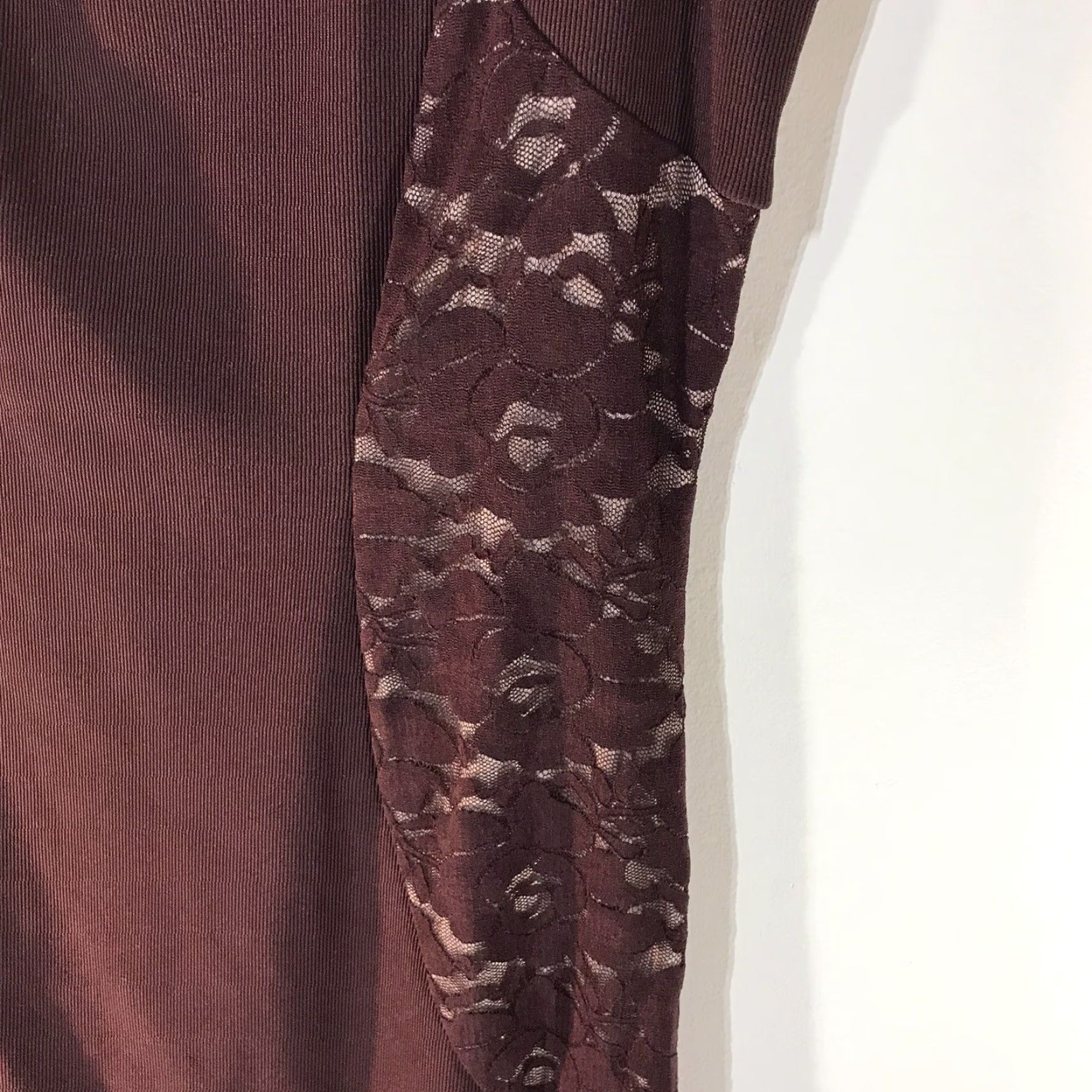 Vintage Bold Elements Burgundy Sheath Dress Women's Size L Knee Length Party Workwear Size L / US 10 / IT 46 - 2 Thumbnail