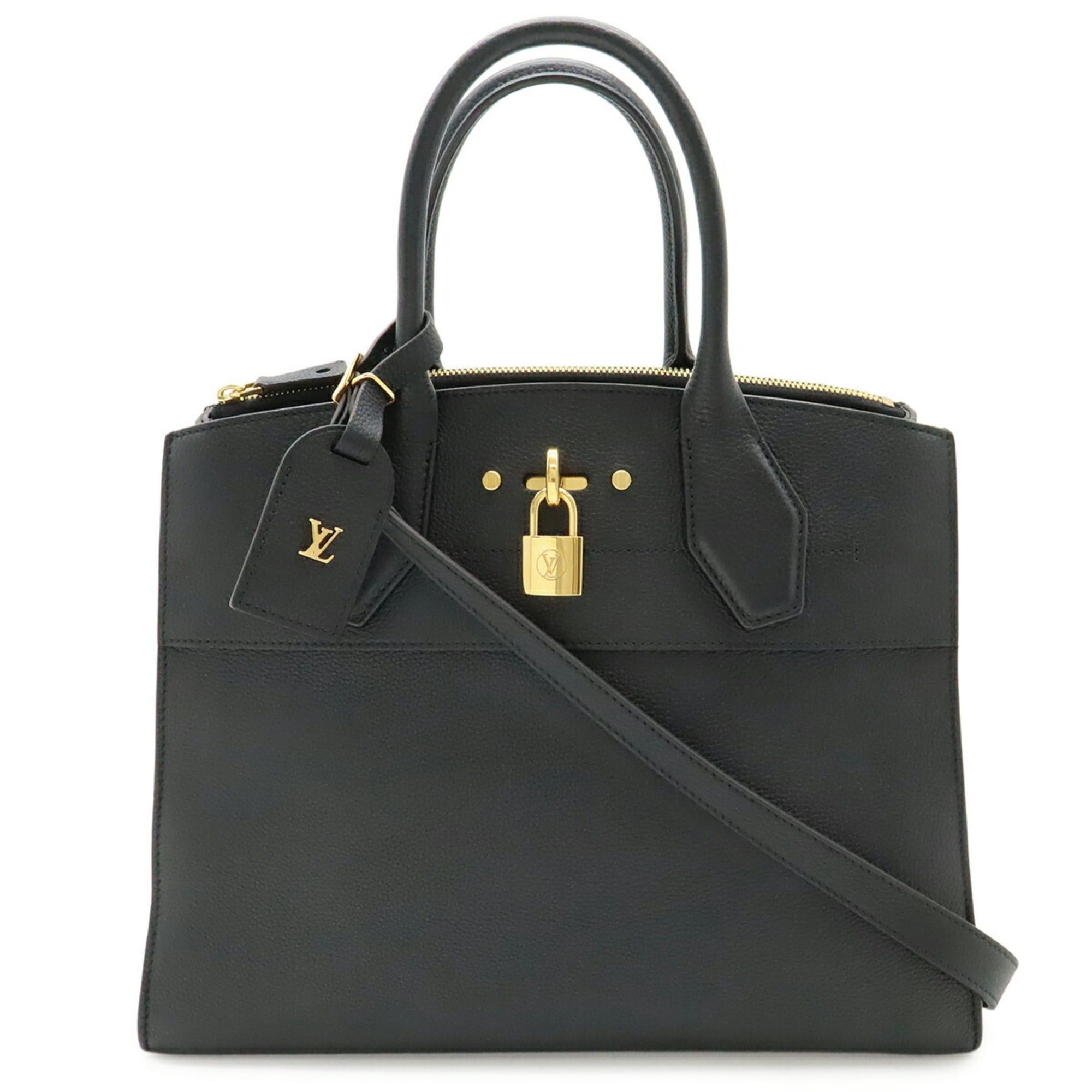 Louis Vuitton LOUIS VUITTON City Steamer MM Handbag/Shoulder Bag, Taurillon Leather, Noir Black, M53015 Size ONE SIZE - 1 Thumbnail