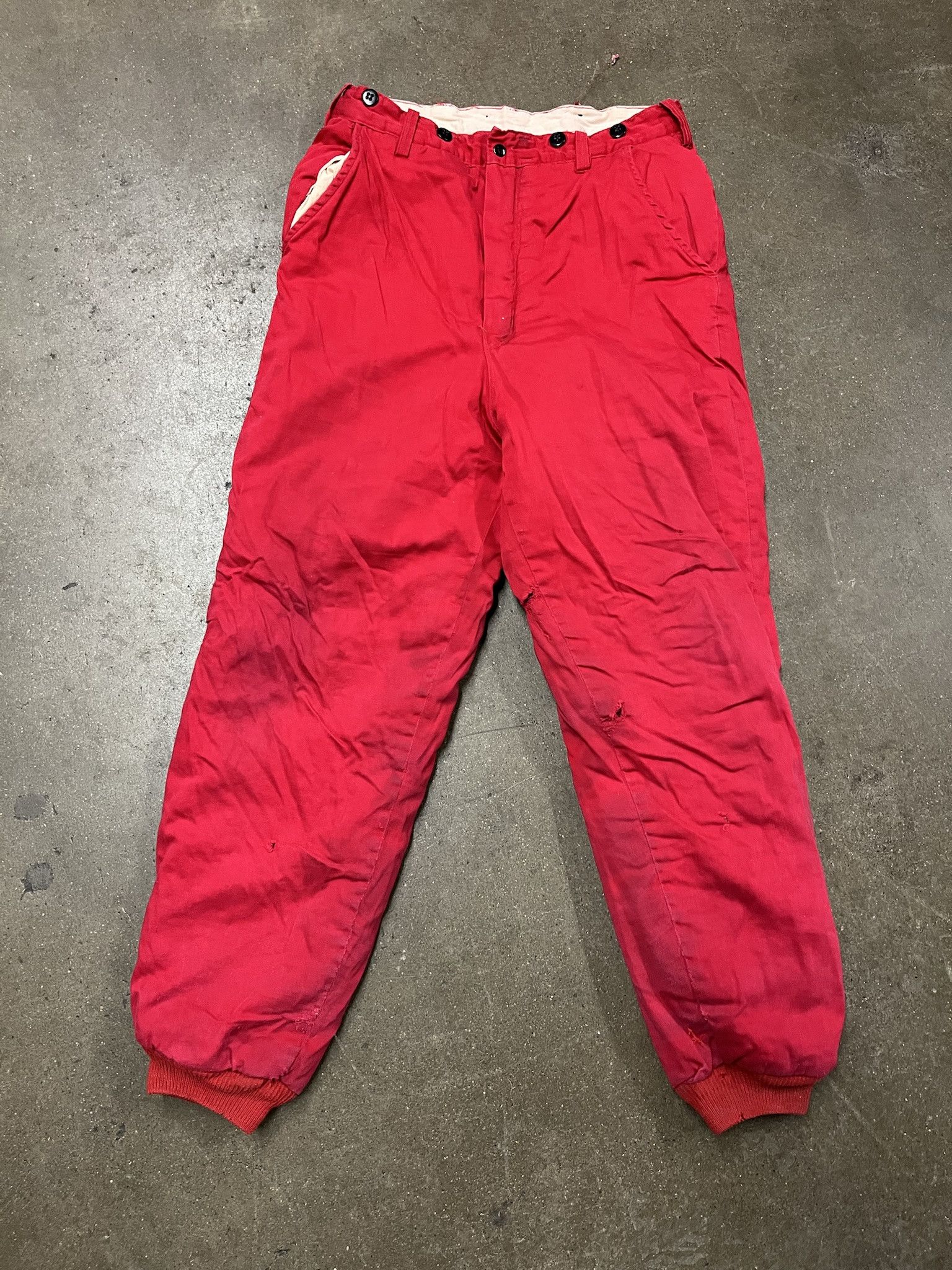 Carhartt Vintae 1960s Red Quilted Lined Snow Pants Size 30 Size US 30 / EU 46 - 1 Thumbnail