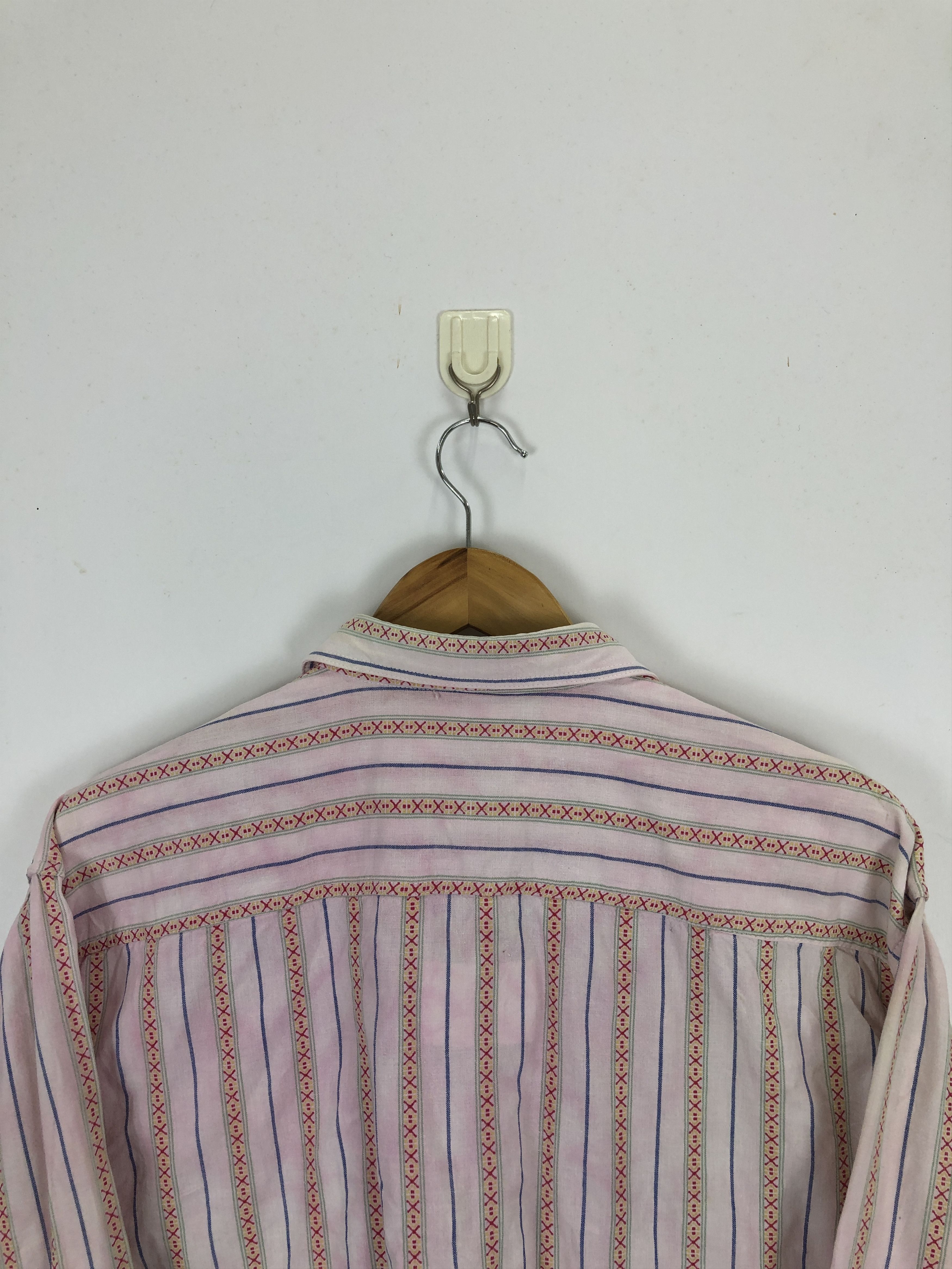 Japanese Brand × Vintage Vintage 70s Red Striped Western Shirt TA0447 Size US XL / EU 56 / 4 - 4 Thumbnail