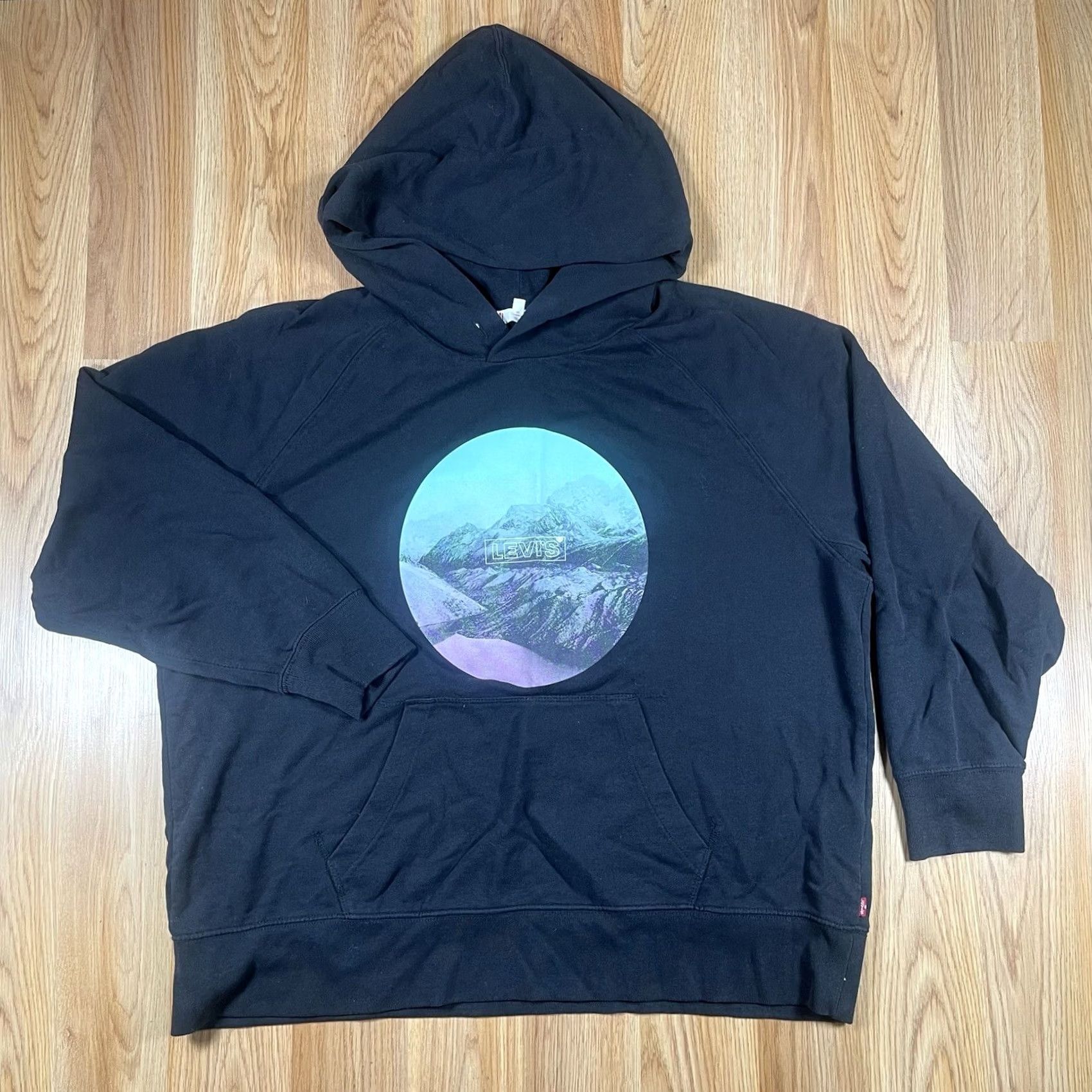 Levi's Levi’s Hoodie Mens XL Black Pullover Long Sleeve Cotton Blend Sweatshirt Fleece Logo Regular Size US XL / EU 56 / 4 - 2 Thumbnail