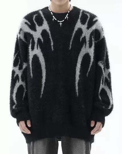 Japanese Brand Avant garde fashion gothic print sweater knitwear Size US M / EU 48-50 / 2 - 1 Thumbnail