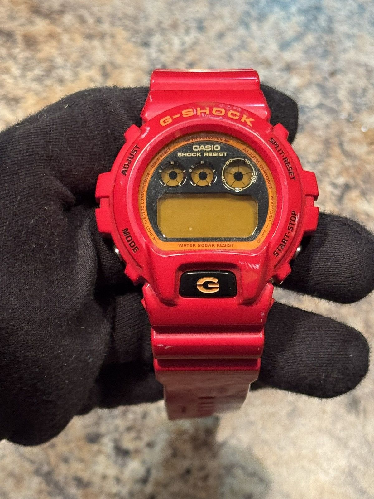 G Shock Casio G-Shock DW-6900 Red Gold Triple Graph Digital Watch Size ONE SIZE - 2 Thumbnail