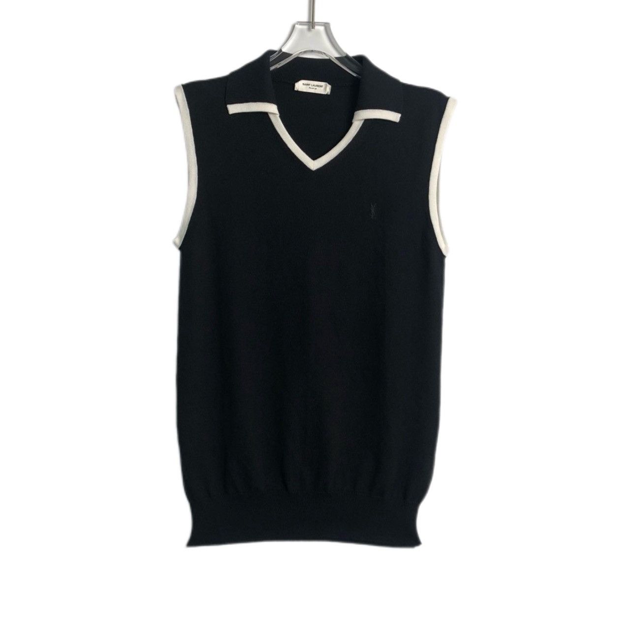 Yves Saint Laurent Saint Laurent Contrast Sleeveless Knit Polo Tank Top K26WX Size M / US 6-8 / IT 42-44 - 1 Thumbnail