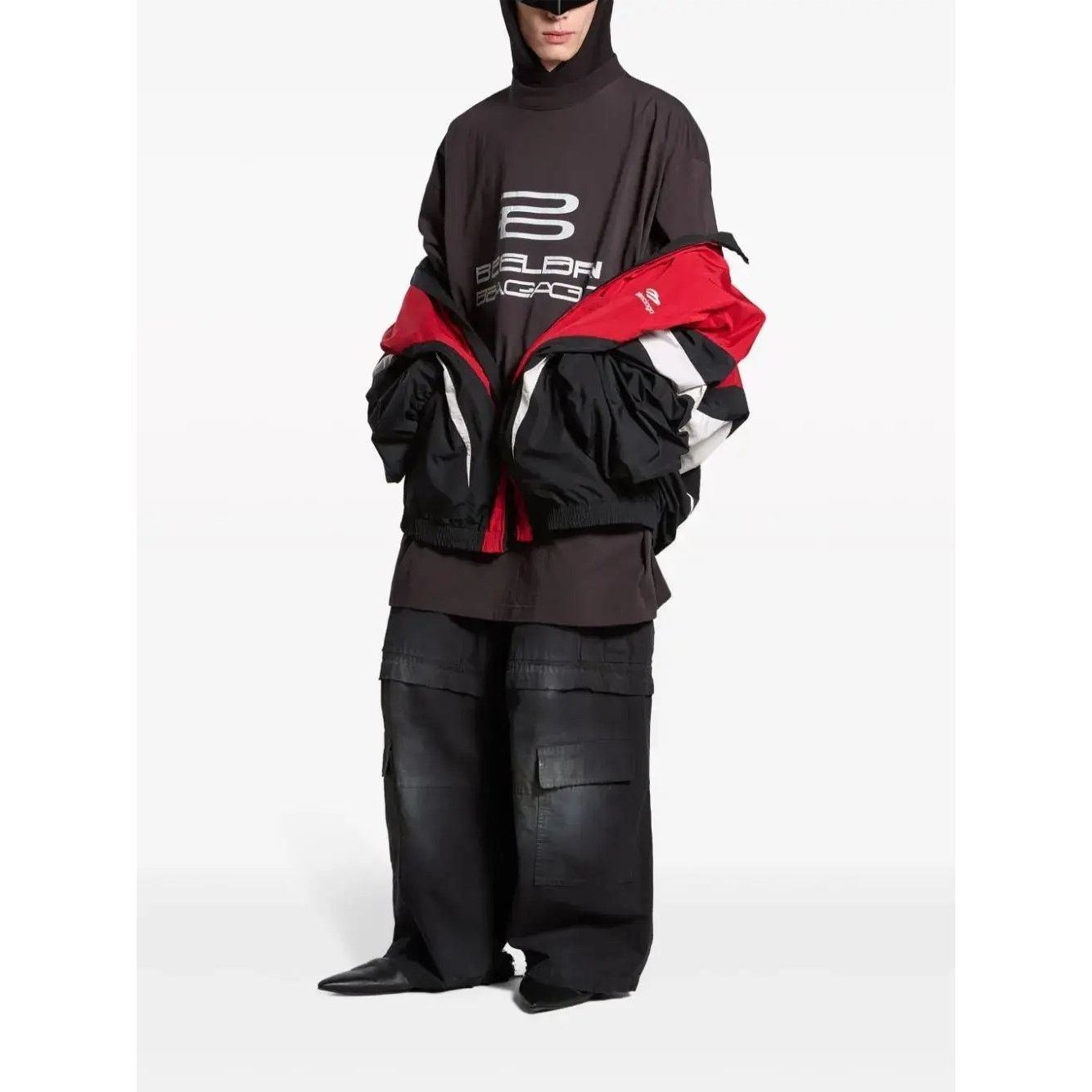 Balenciaga o1rshd1 Off Shoulder Tracksuit in Black Size US M / EU 48-50 / 2 - 1 Thumbnail