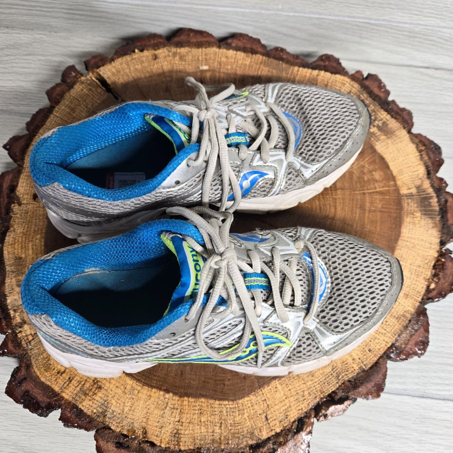 Saucony Saucony Cohesion 6 Running Shoes Women's US 8 White Steel Blue Lime Athletic Shoes Size US 8 / IT 38 - 6 Thumbnail