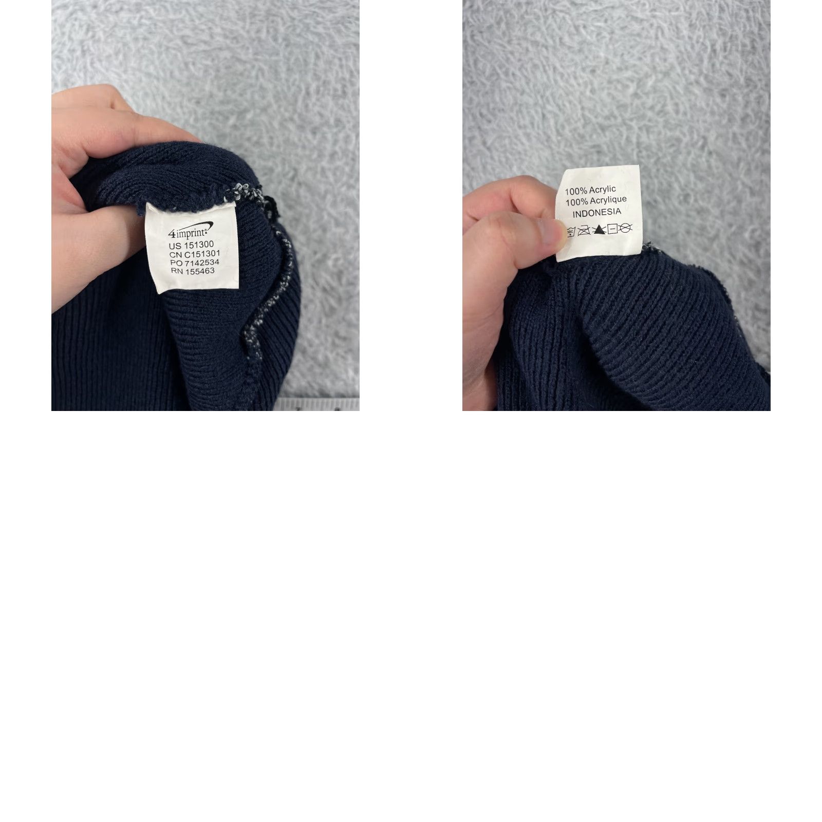 Vintage Crossland Beanie Hat Adult One Size Blue Stripe Knit 100% Acrylic Logo Outdoor Winter Size ONE SIZE - 8 Thumbnail