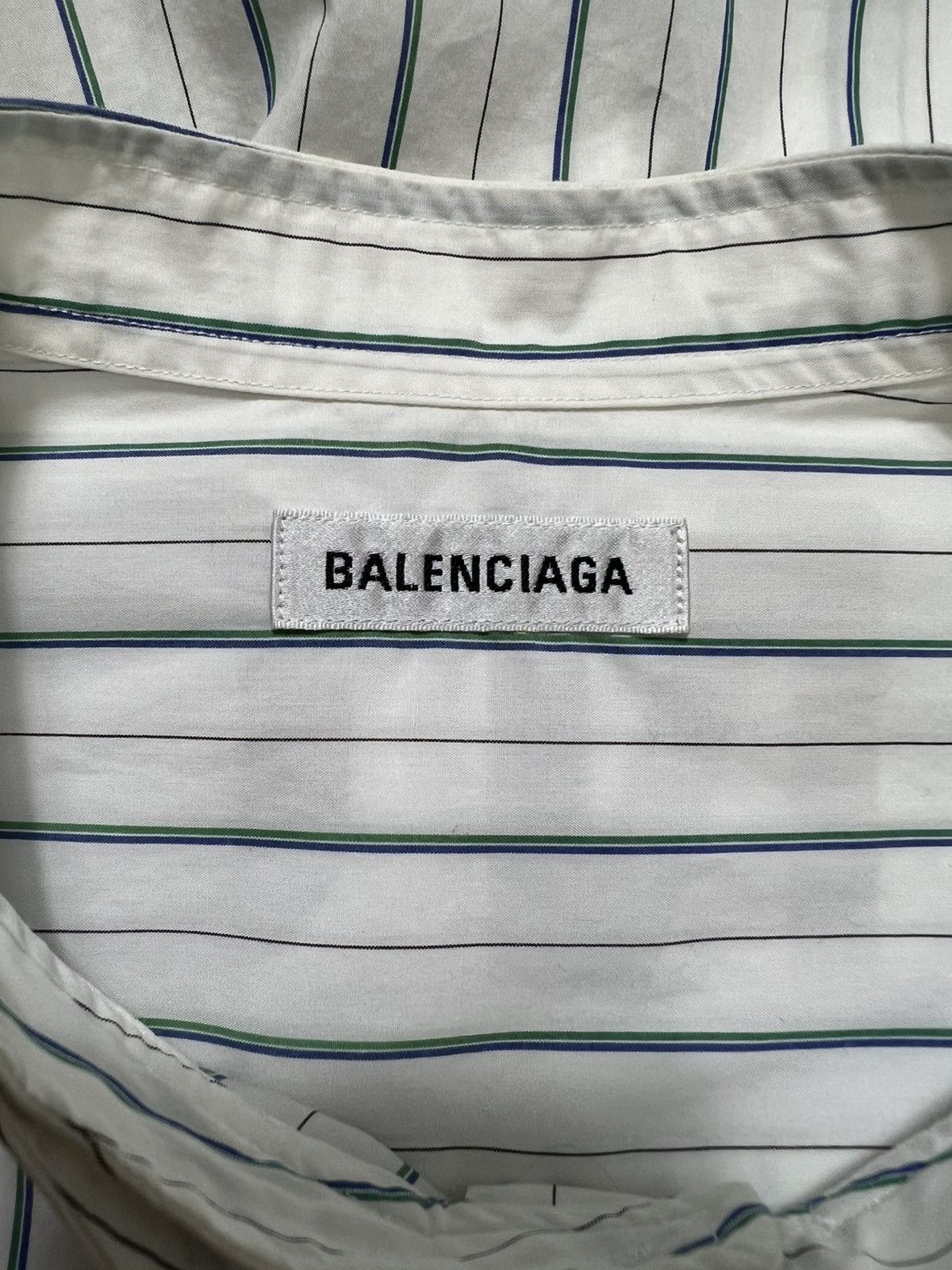 Balenciaga Balenciaga - Back Logo Bow Tie Stripe Longsleeve Shirt Size XXS / US 00 / IT 34 - 15 Thumbnail