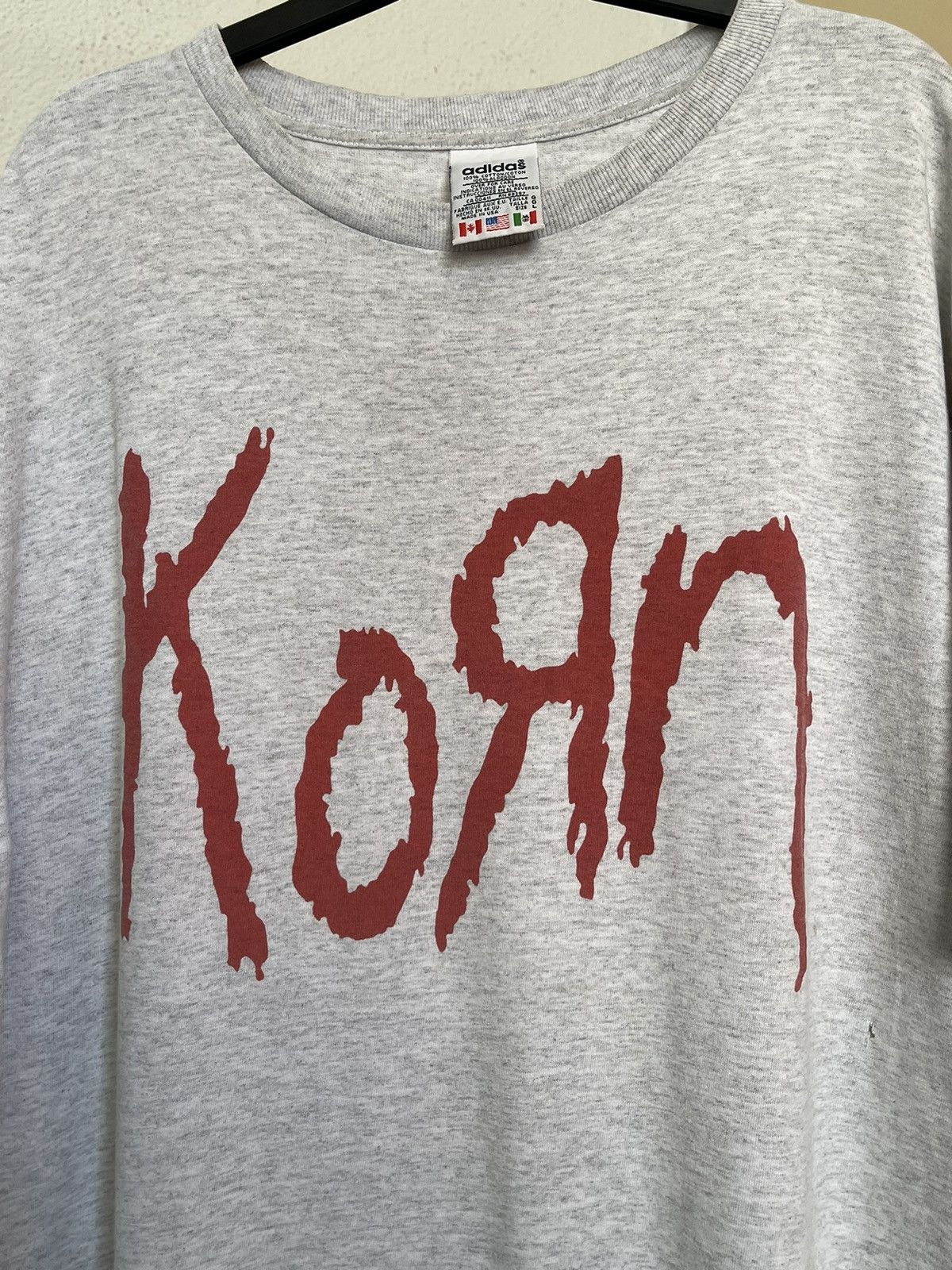 Band Tees Rare Vintage Korn Adidas Spellout Logo Tee Size US L / EU 52-54 / 3 - 4 Thumbnail