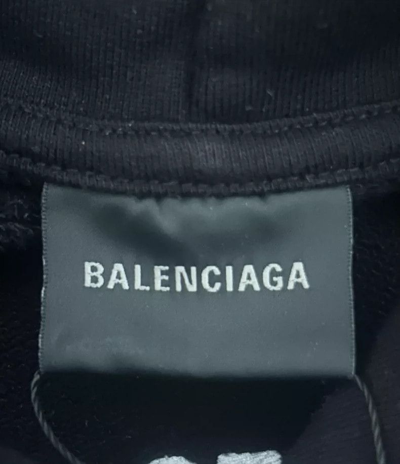 Balenciaga Balenciaga Black letter sea wave embroidered hooded sweate Size US XS / EU 42 / 0 - 4 Thumbnail