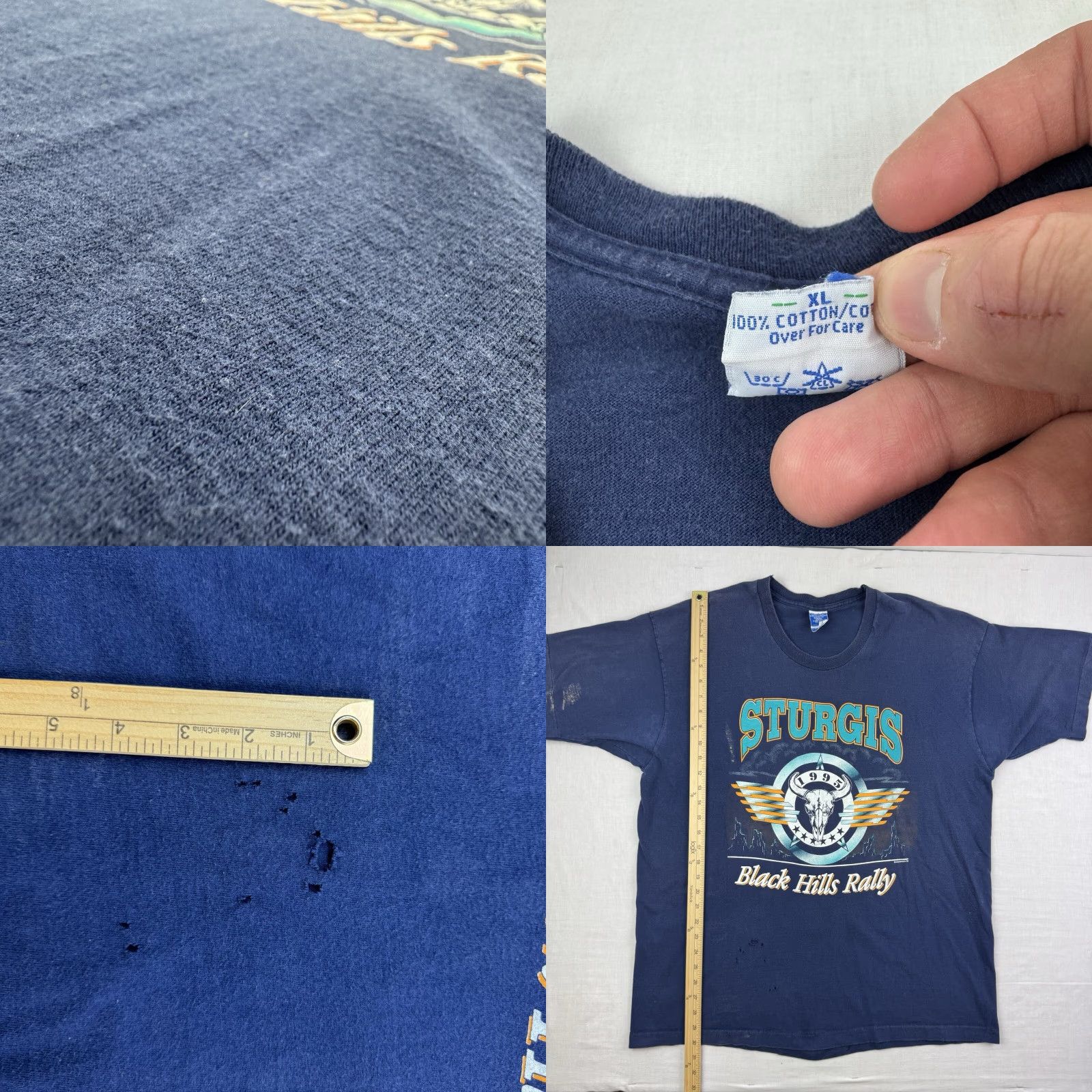 Vintage VINTAGE Sturgis T Shirt Adult XL Blue 90s Biker Motorcycle Rally 1995 Black Hills Mens X L Shirt Size US XL / EU 56 / 4 - 8 Thumbnail